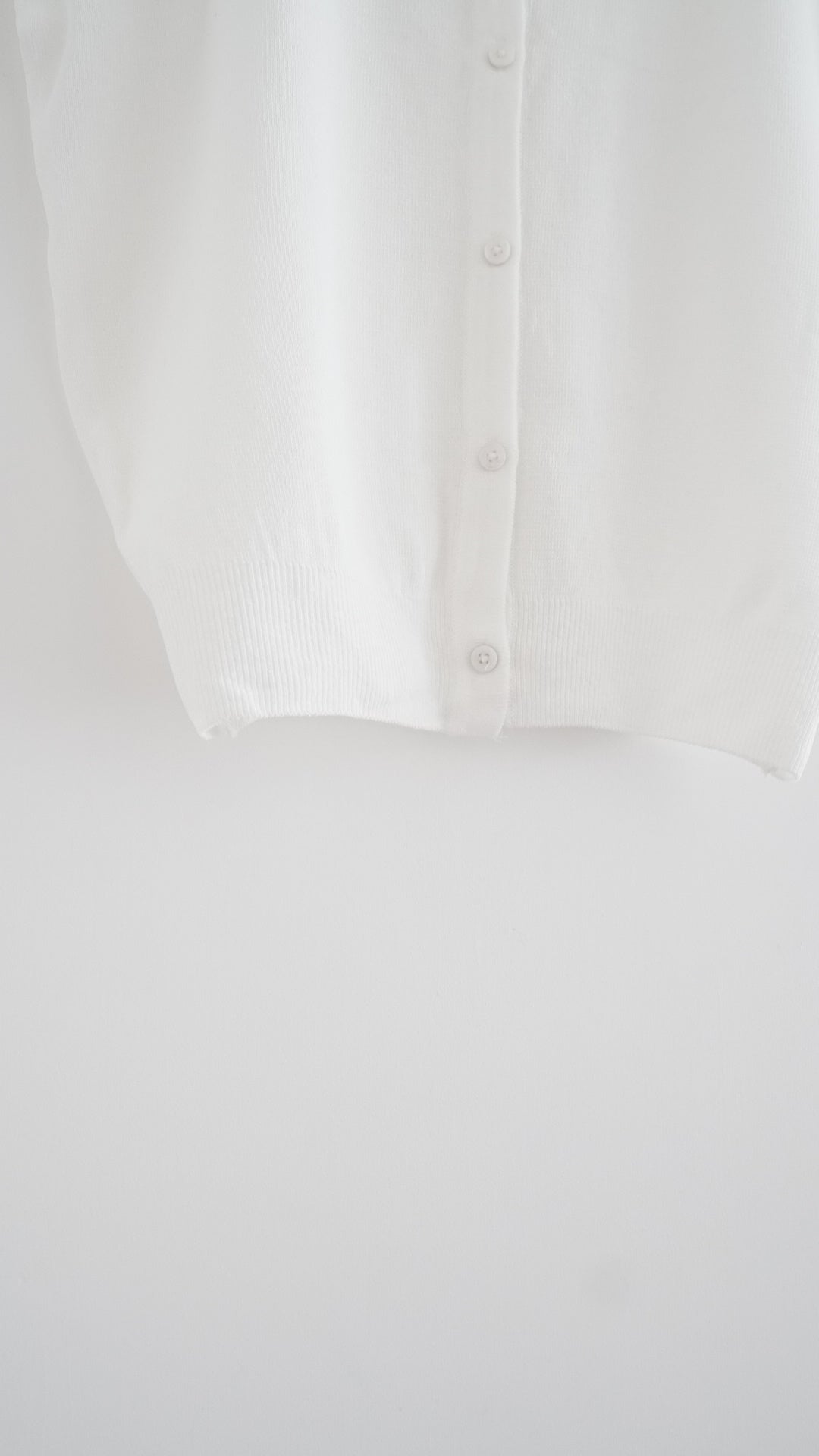 roma v neck button knit vest in white (pre-order)
