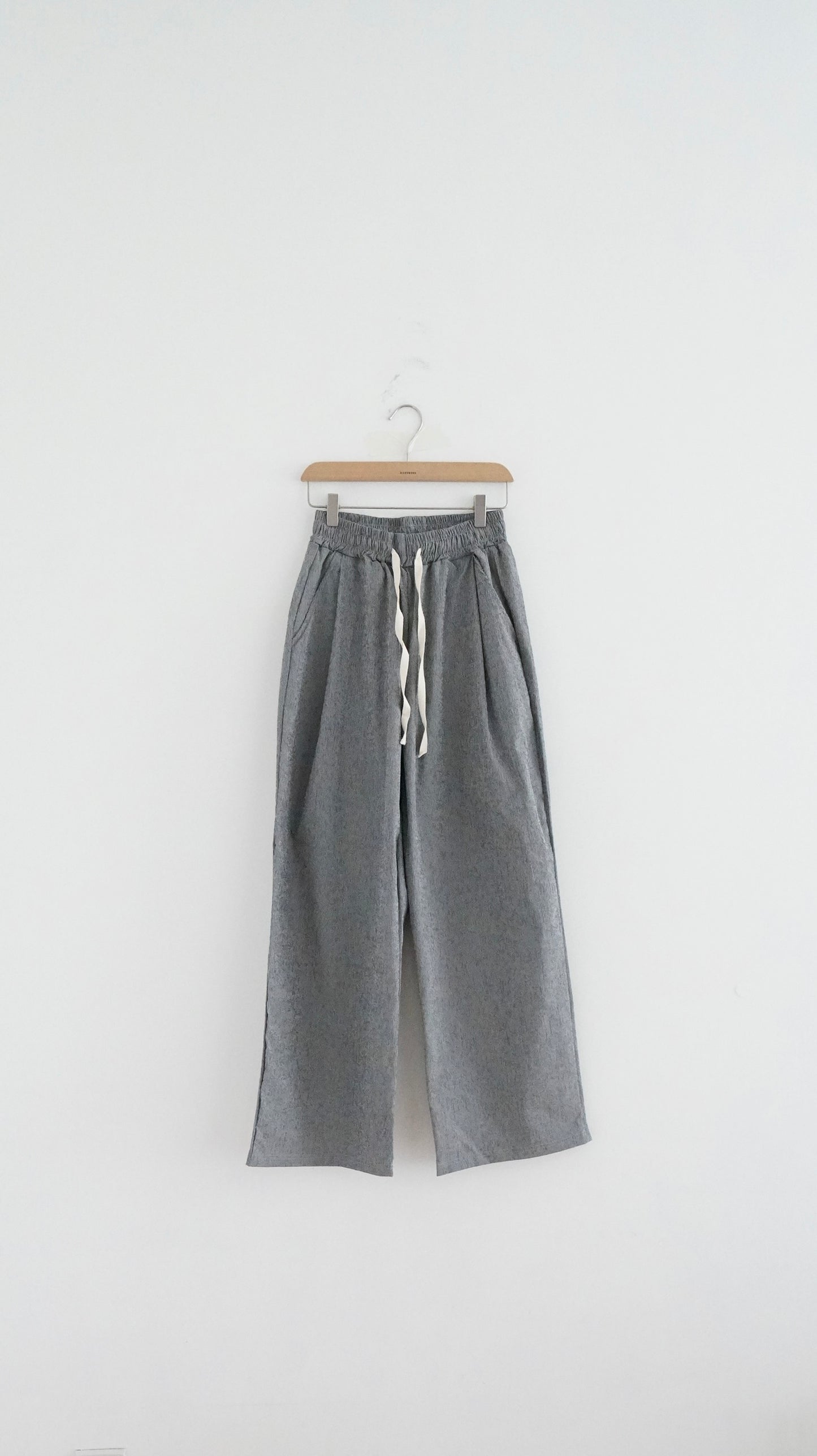 striped wide pants in black