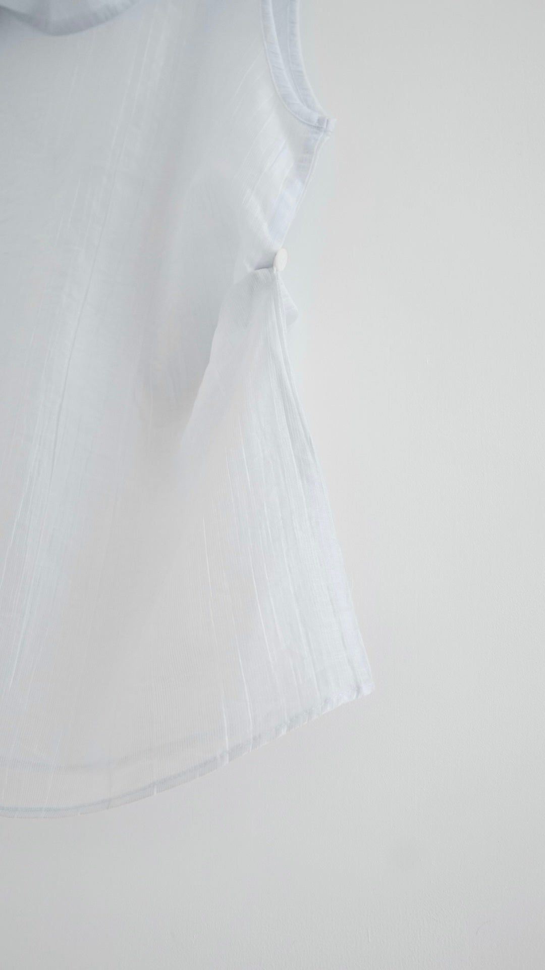 faro sheer draped neck sleeveless top in sora (pre-order)