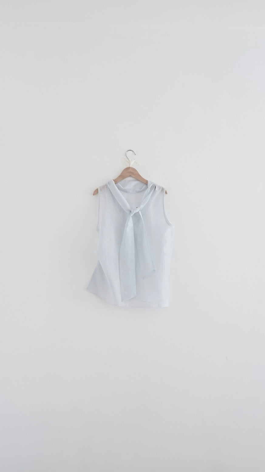faro sheer draped neck sleeveless top in sora (pre-order)