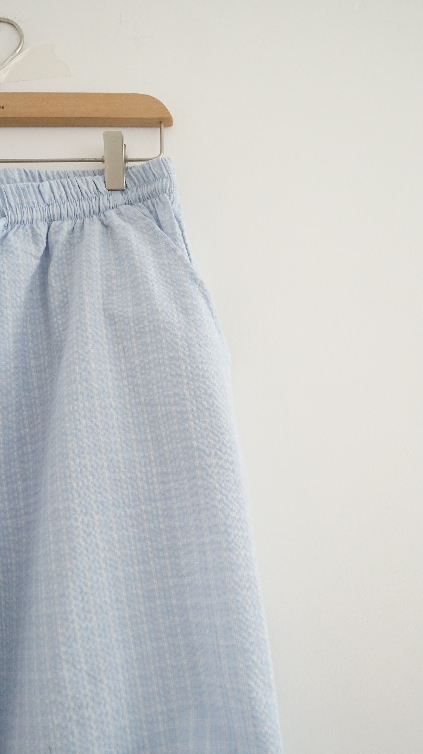 toi checked pants in baby blue (flawed)