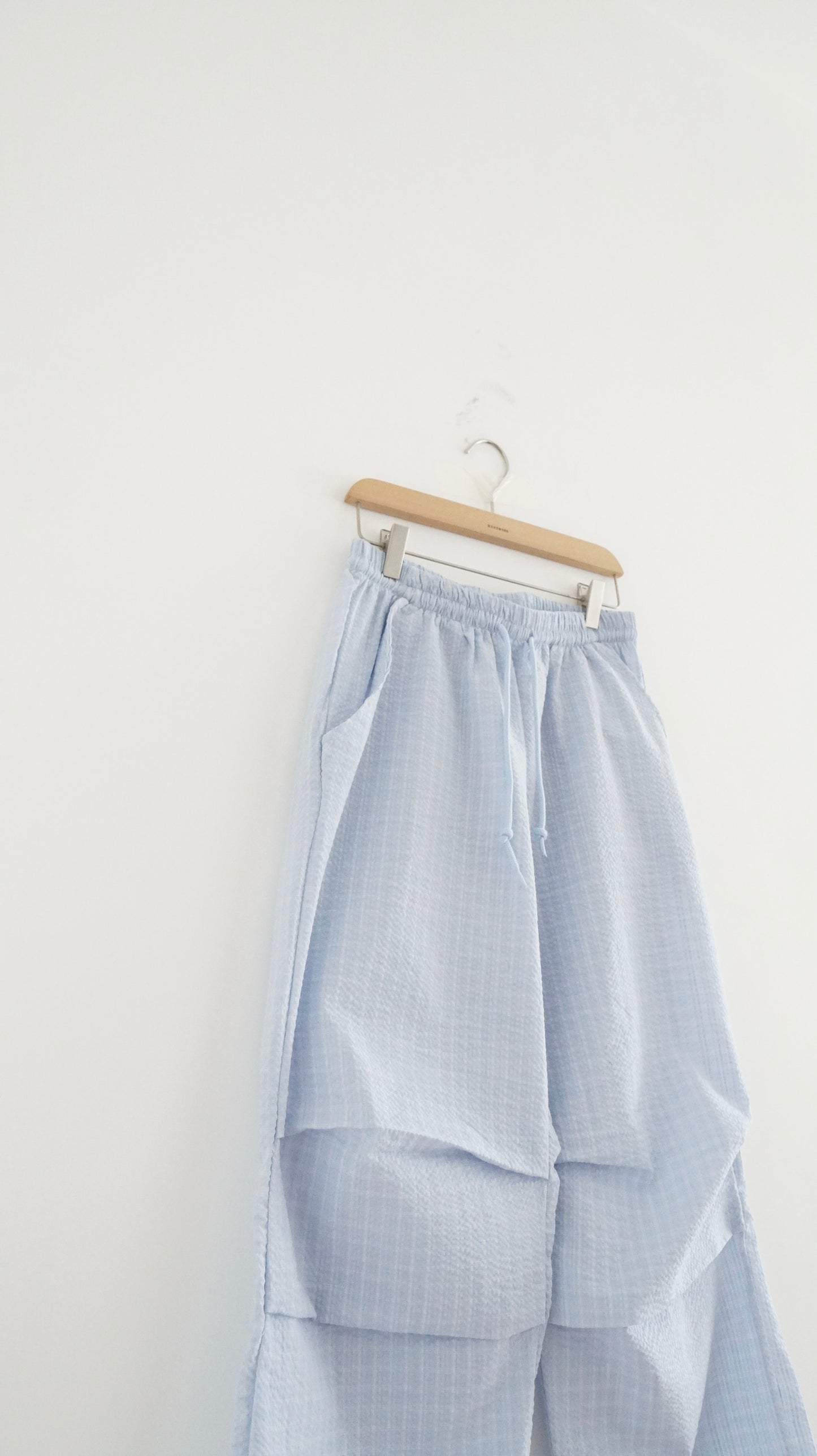 toi checked pants in baby blue (flawed)