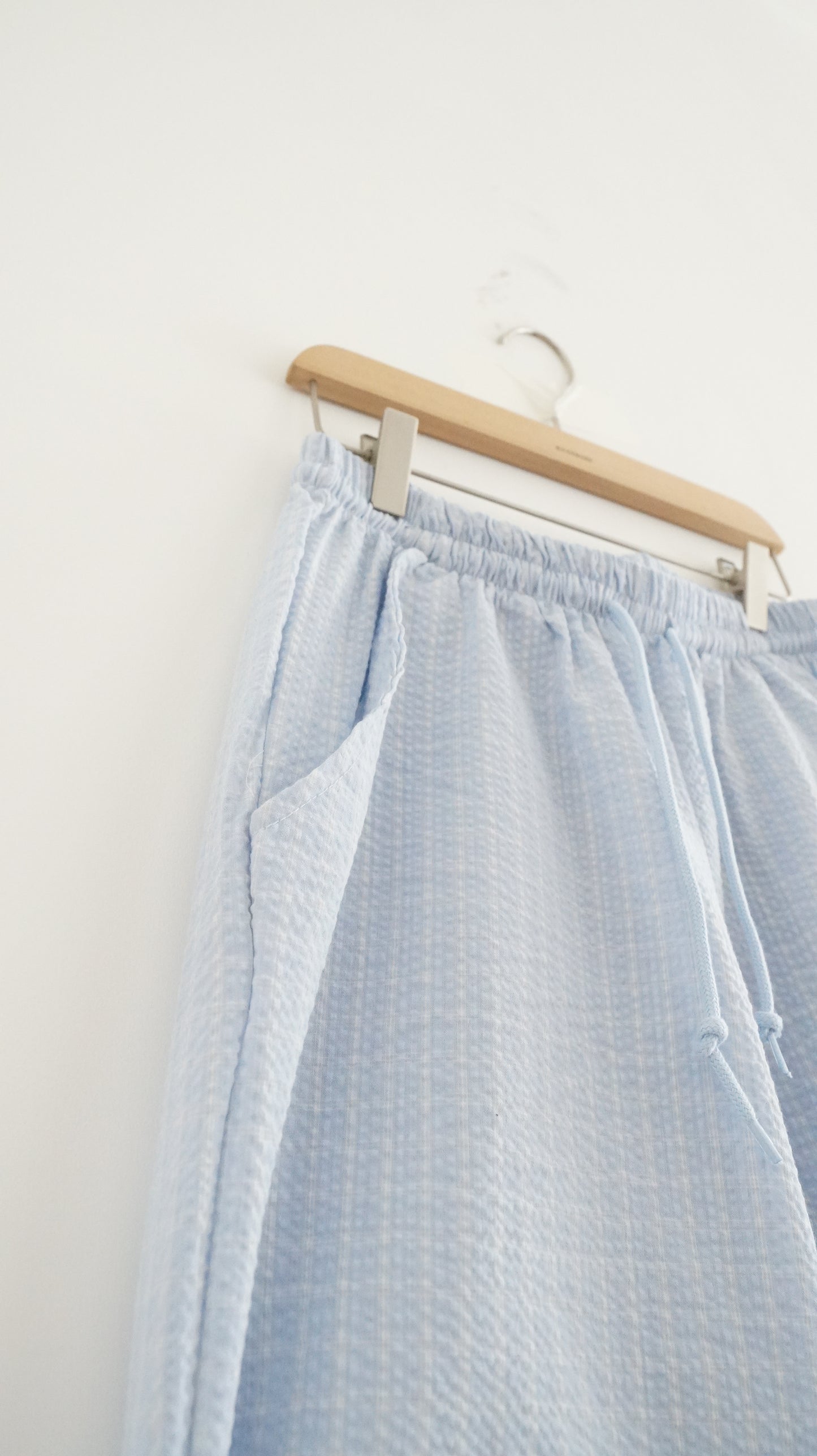 toi checked pants in baby blue (flawed)
