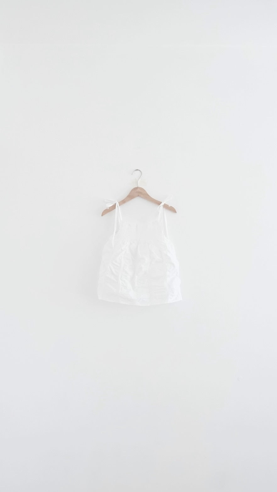 jerry shirred camisole top in white (pre-order)