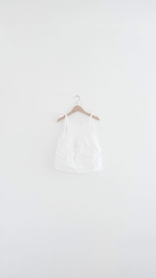 jerry shirred camisole top in white (pre-order)