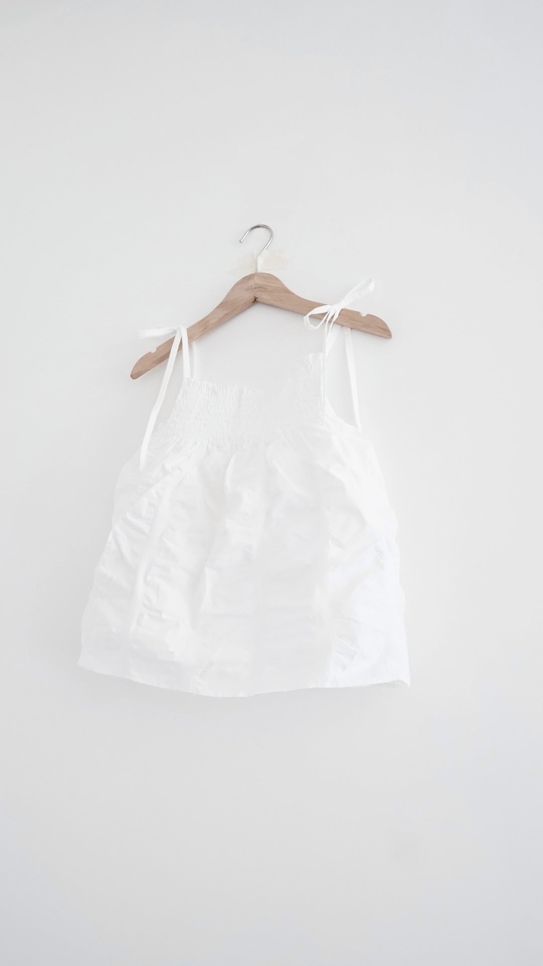 jerry shirred camisole top in white (pre-order)