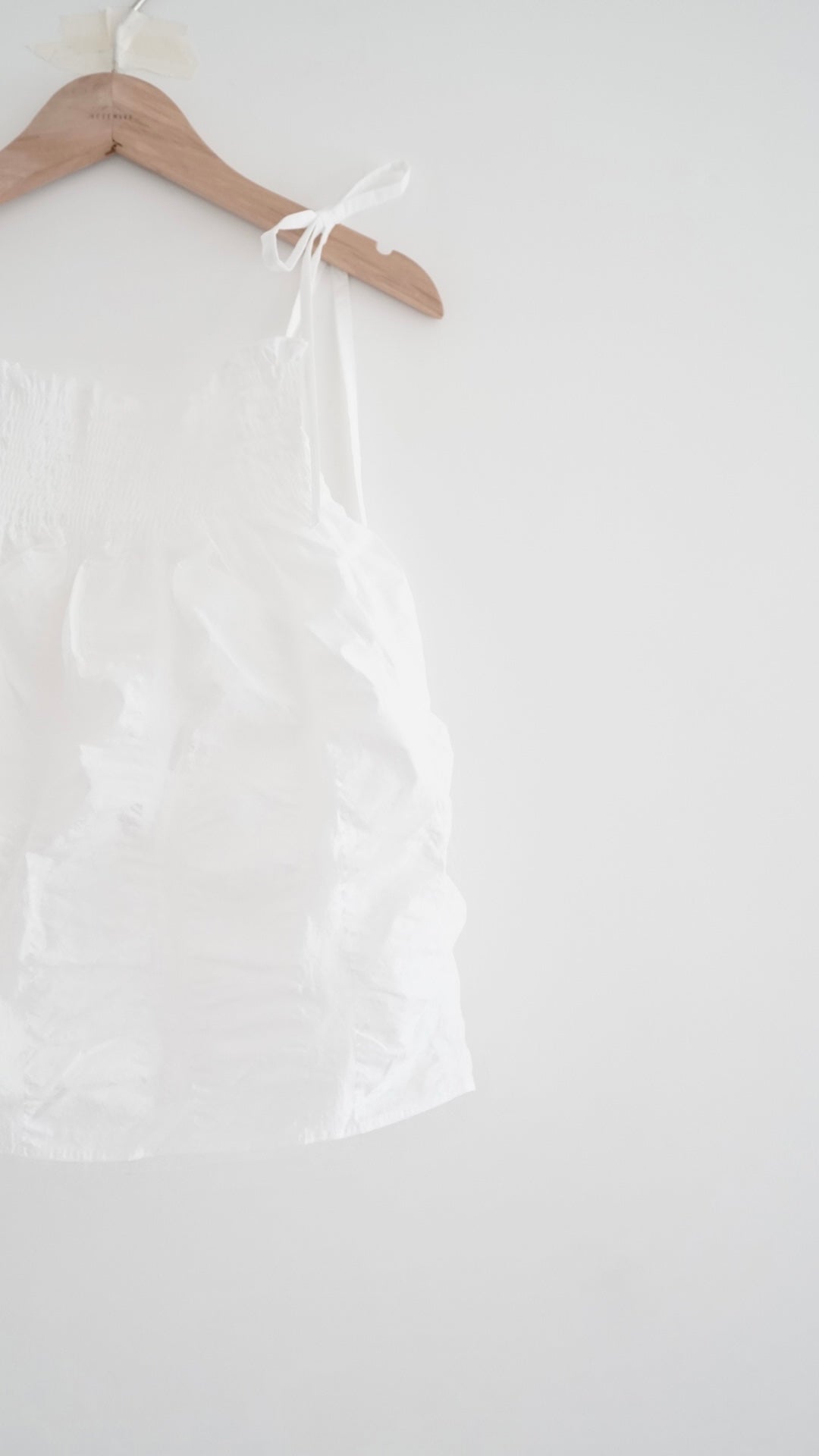 jerry shirred camisole top in white (pre-order)