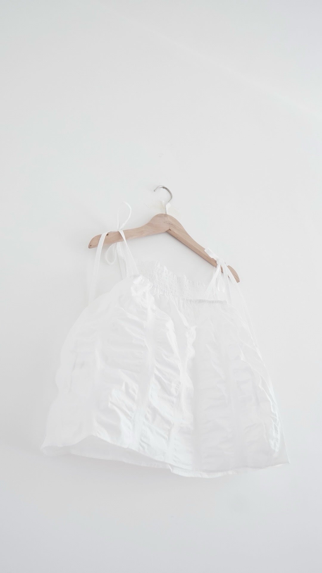 jerry shirred camisole top in white (pre-order)