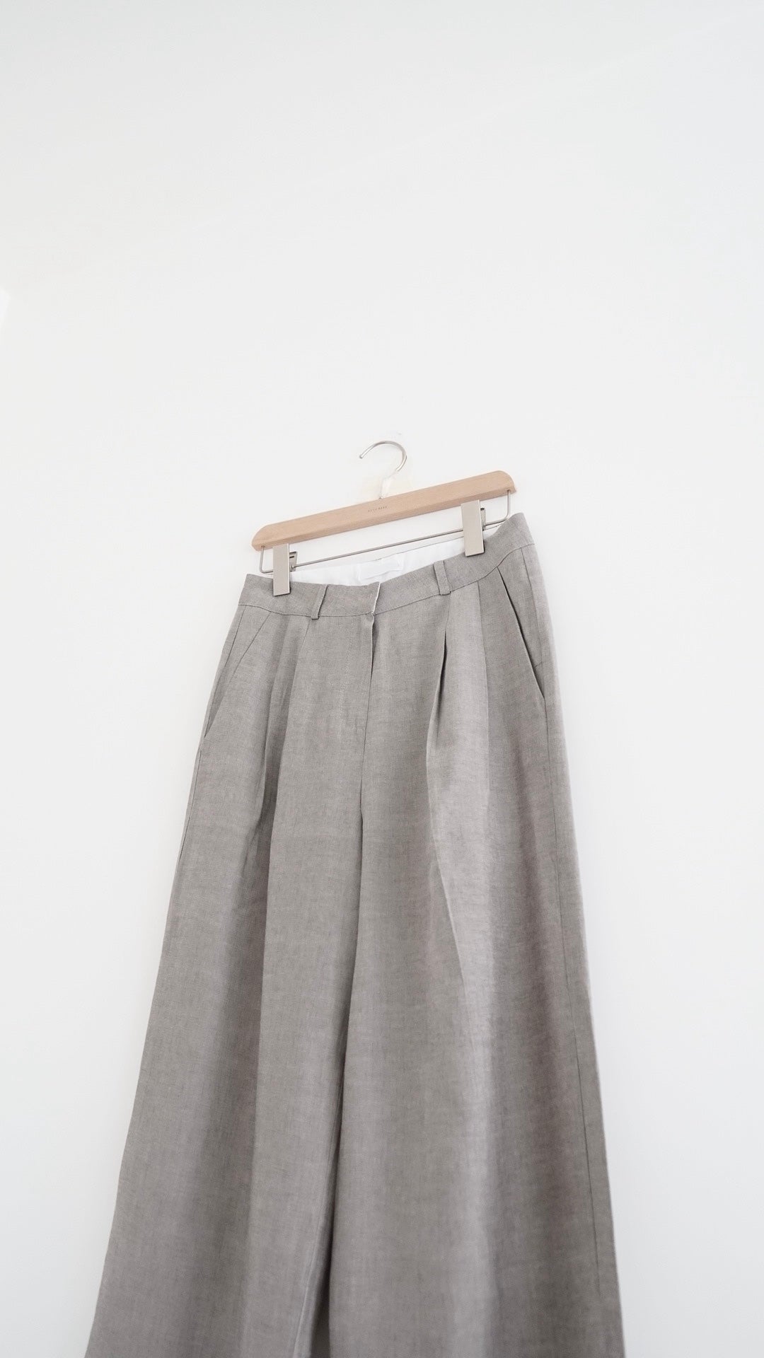 acre double pleat tailored wide-leg trousers in dark beige (pre-order)