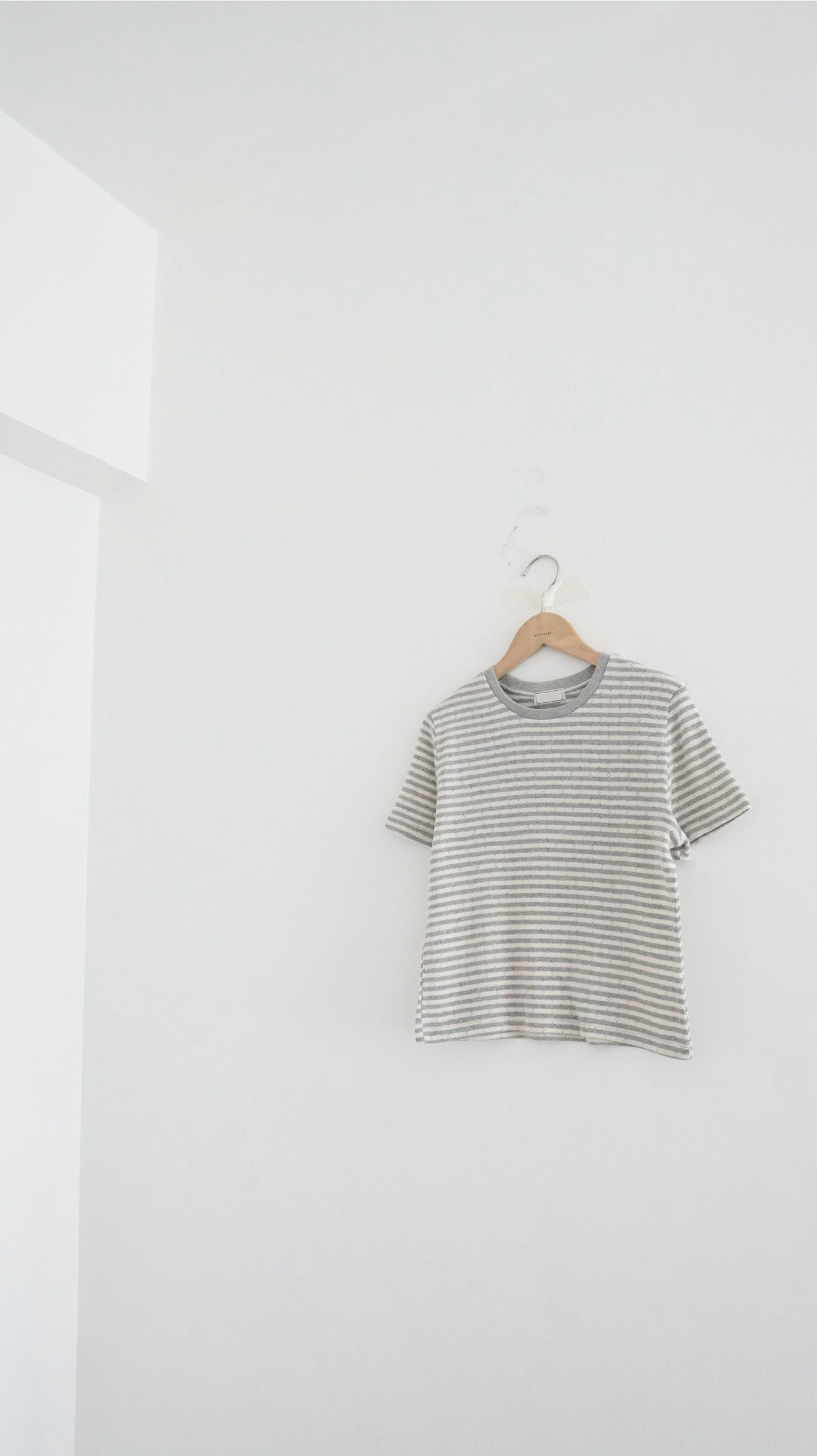 baby cotton striped tee in grey (pre-order)