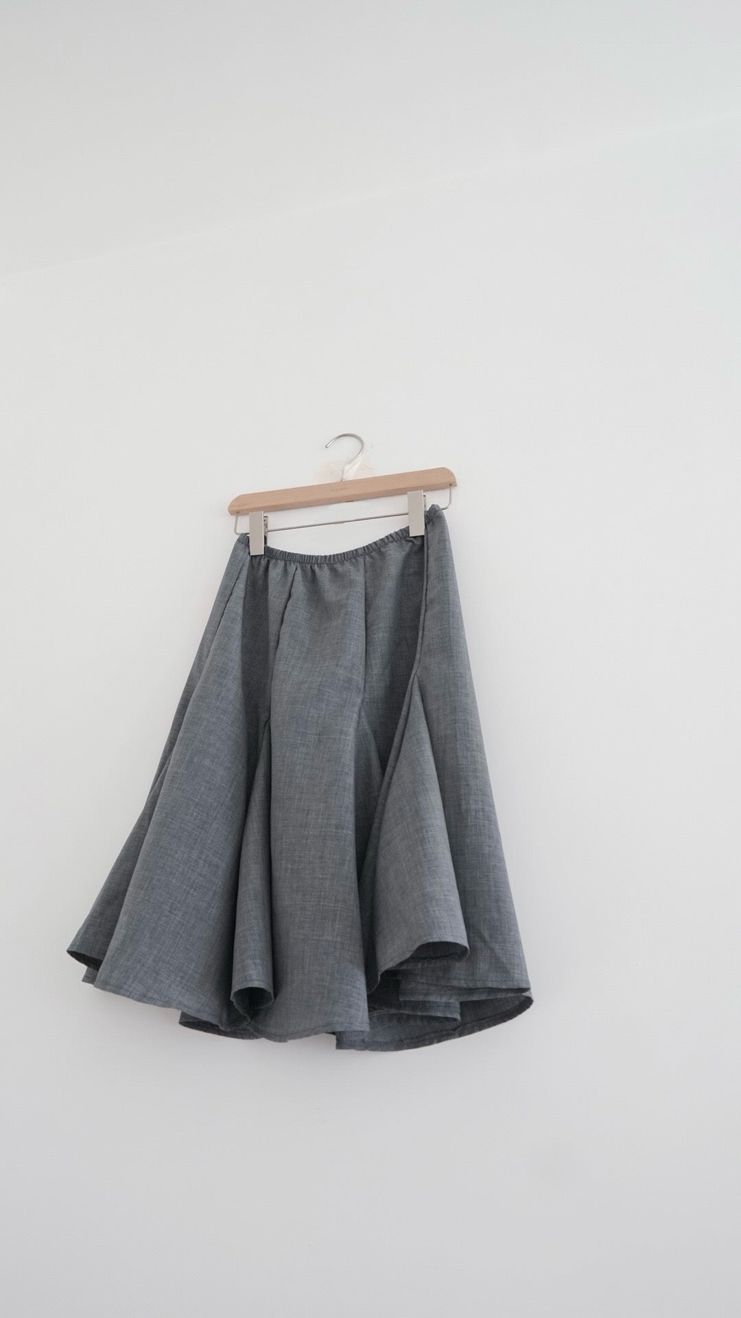 belle panelled flare midi skirt in grey (pre-order)