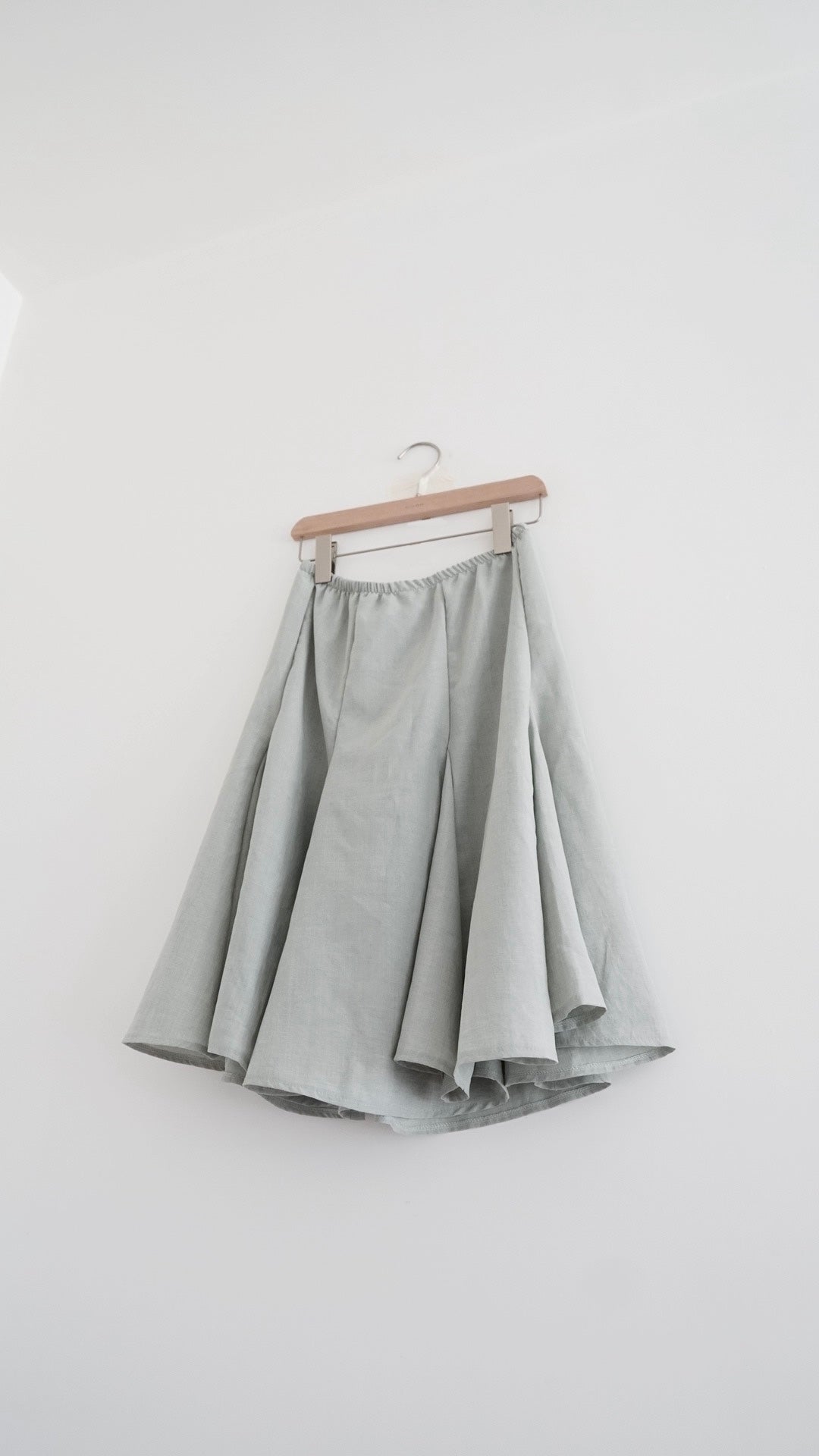 belle panelled flare midi skirt in mint (pre-order)
