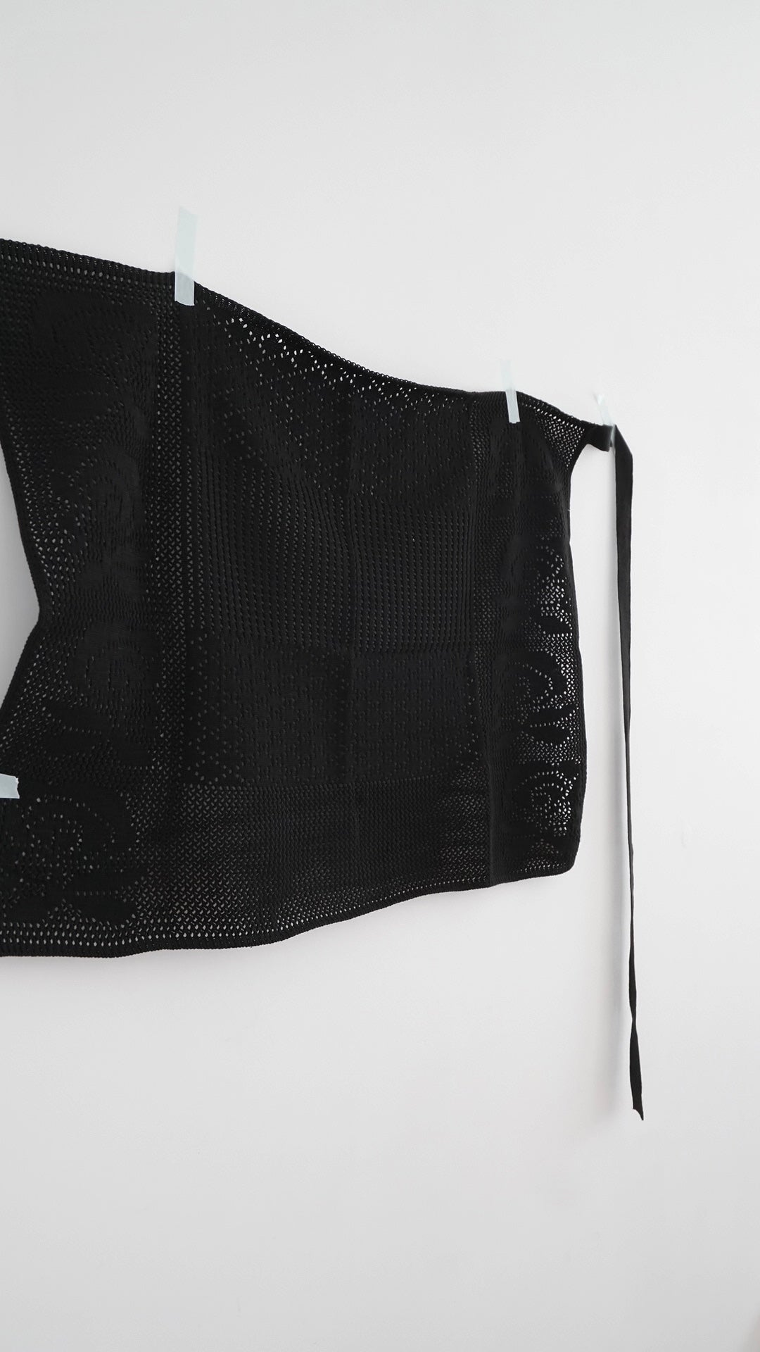 auren floral crochet wrap skirt in black (pre-order)