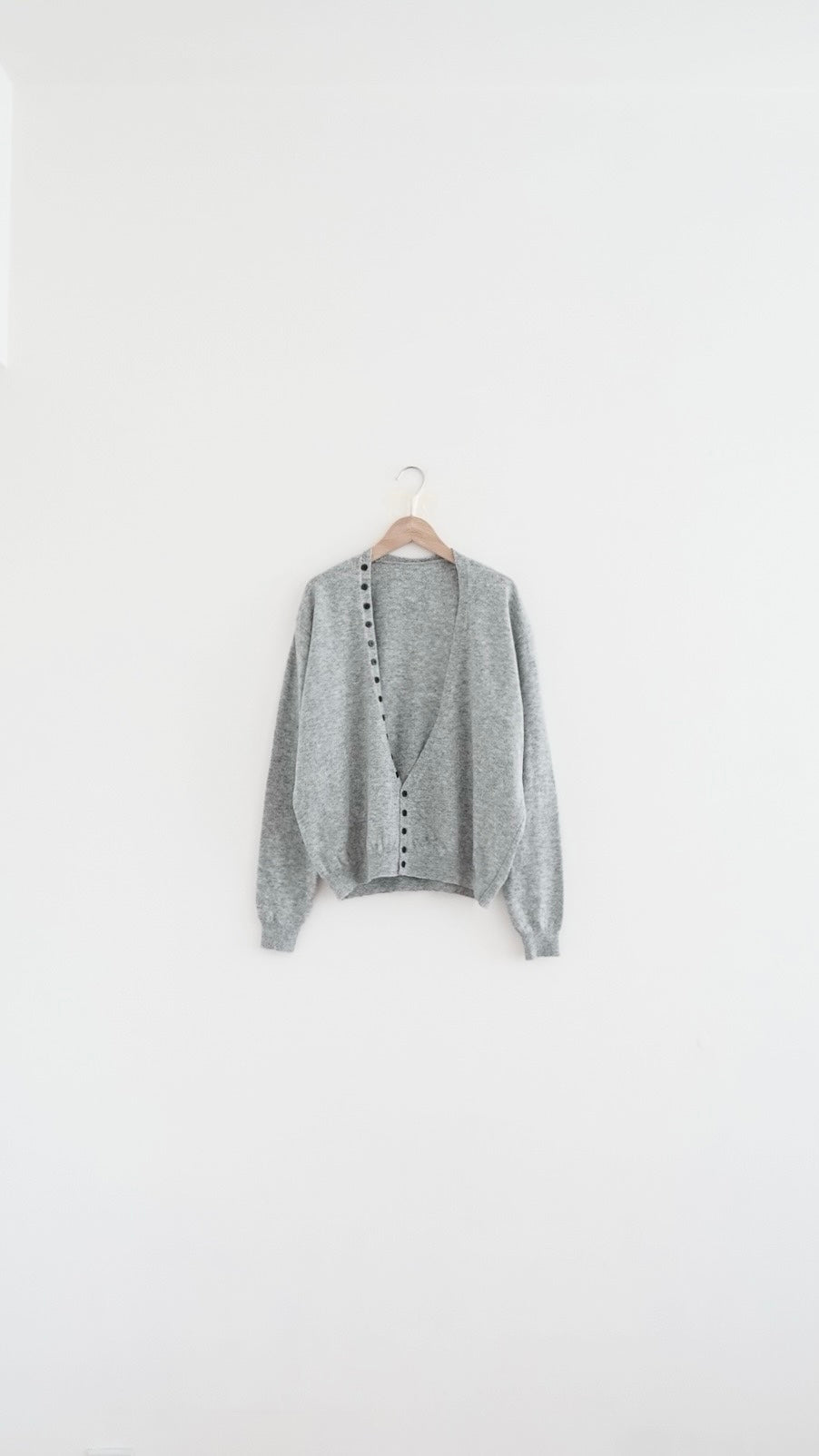 norr soft v-neck knit sweater in grey (pre-order)