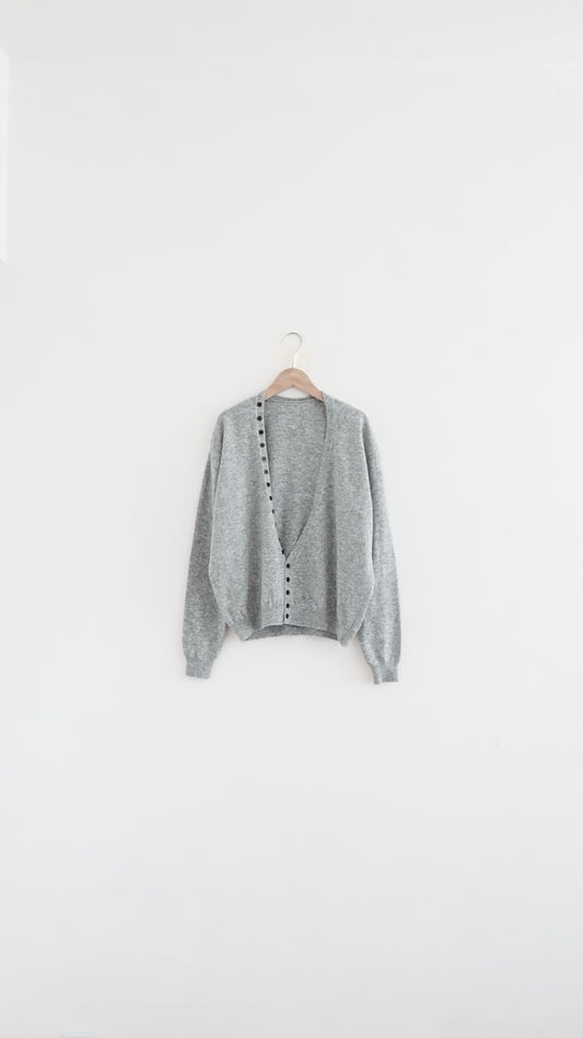 norr soft v-neck knit sweater in grey (pre-order)