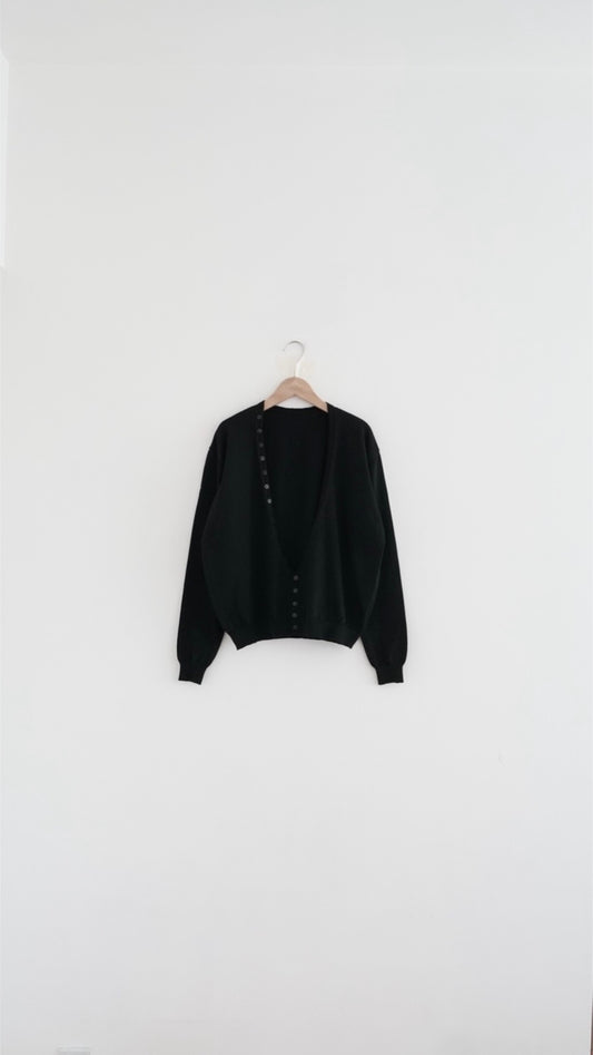 norr soft v-neck knit sweater in black (pre-order)