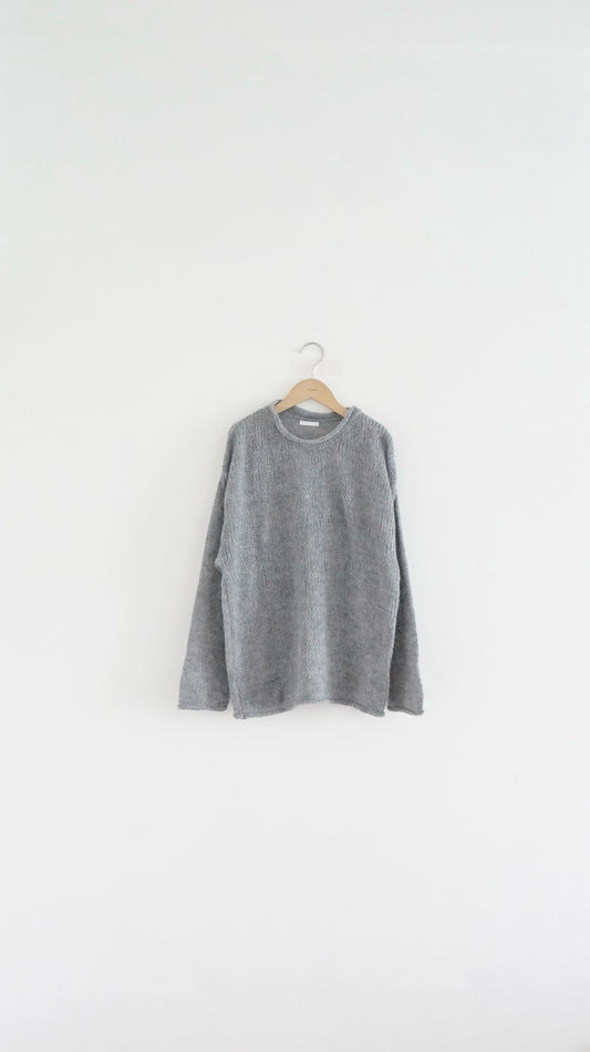 sheer edge knitwear in grey (pre-order)