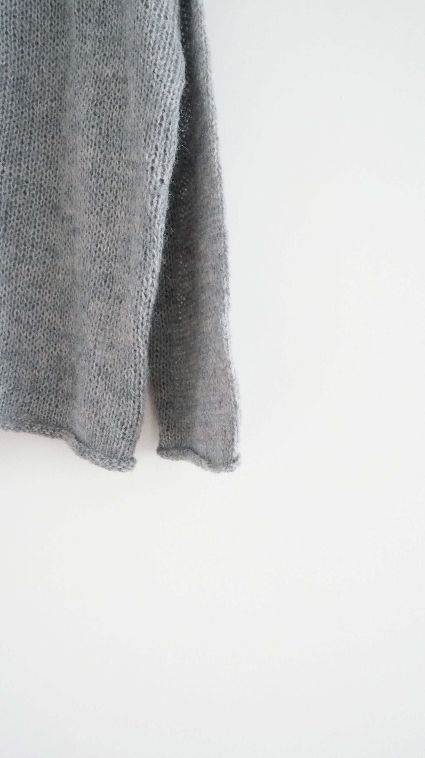 sheer edge knitwear in grey (pre-order)