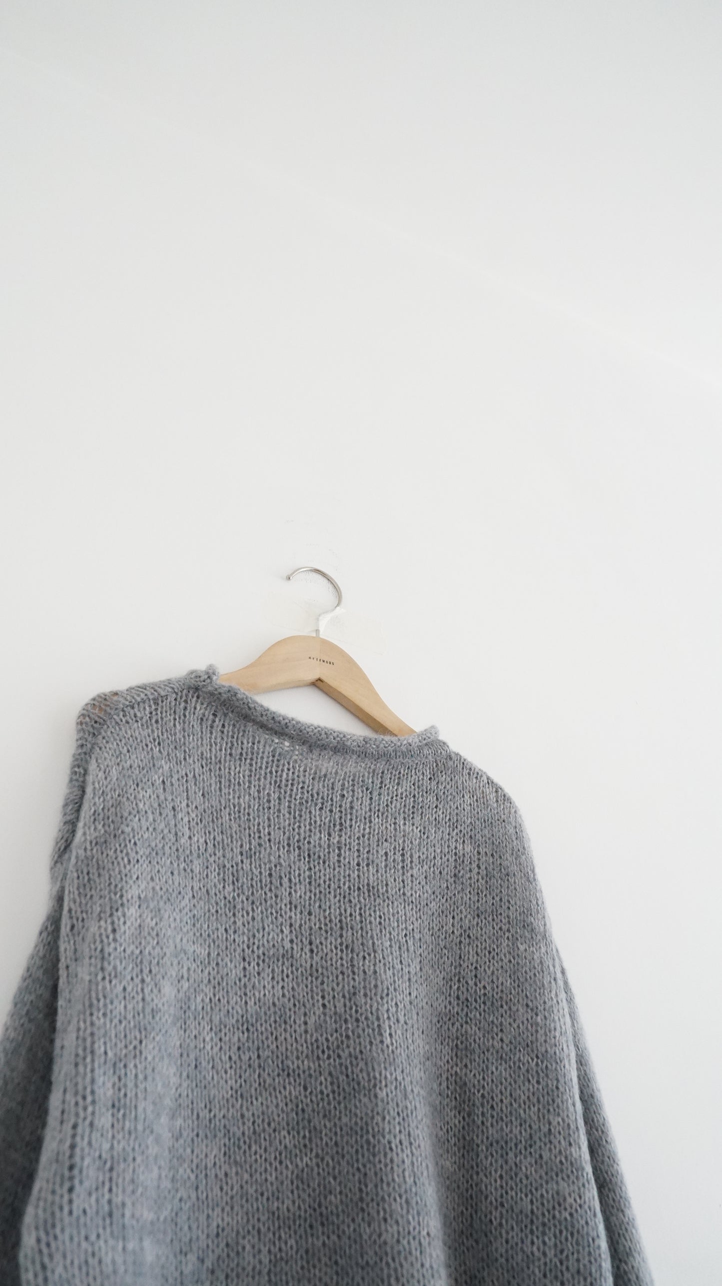 sheer edge knitwear in grey (pre-order)
