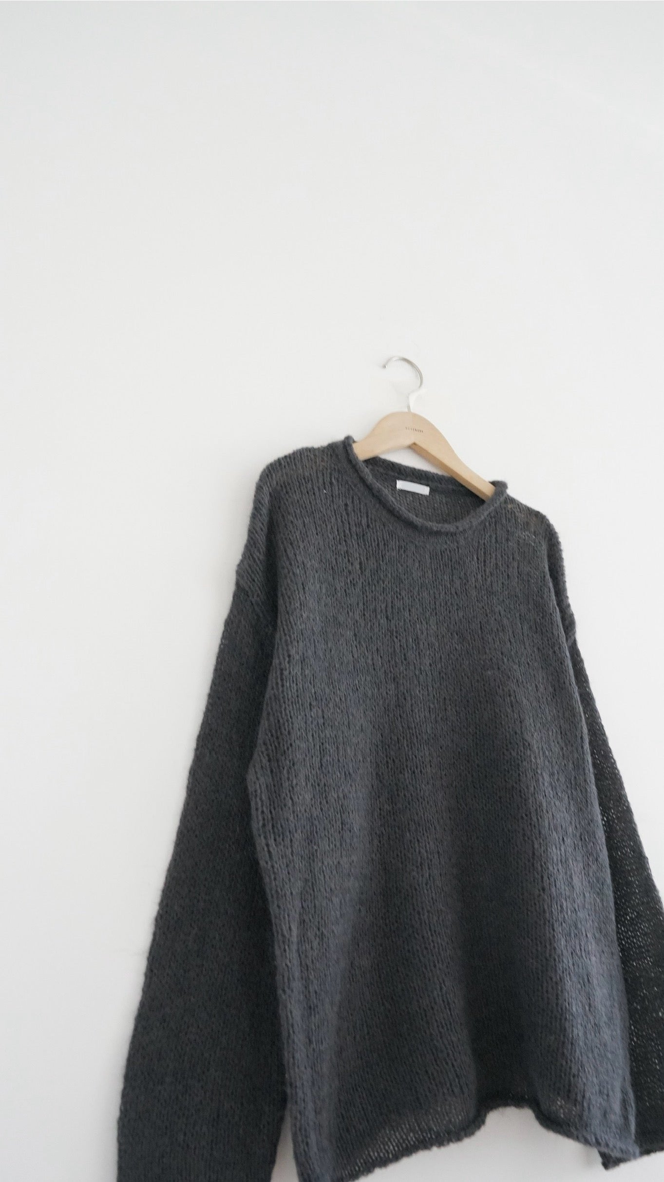 sheer edge knitwear in charcoal (pre-order)