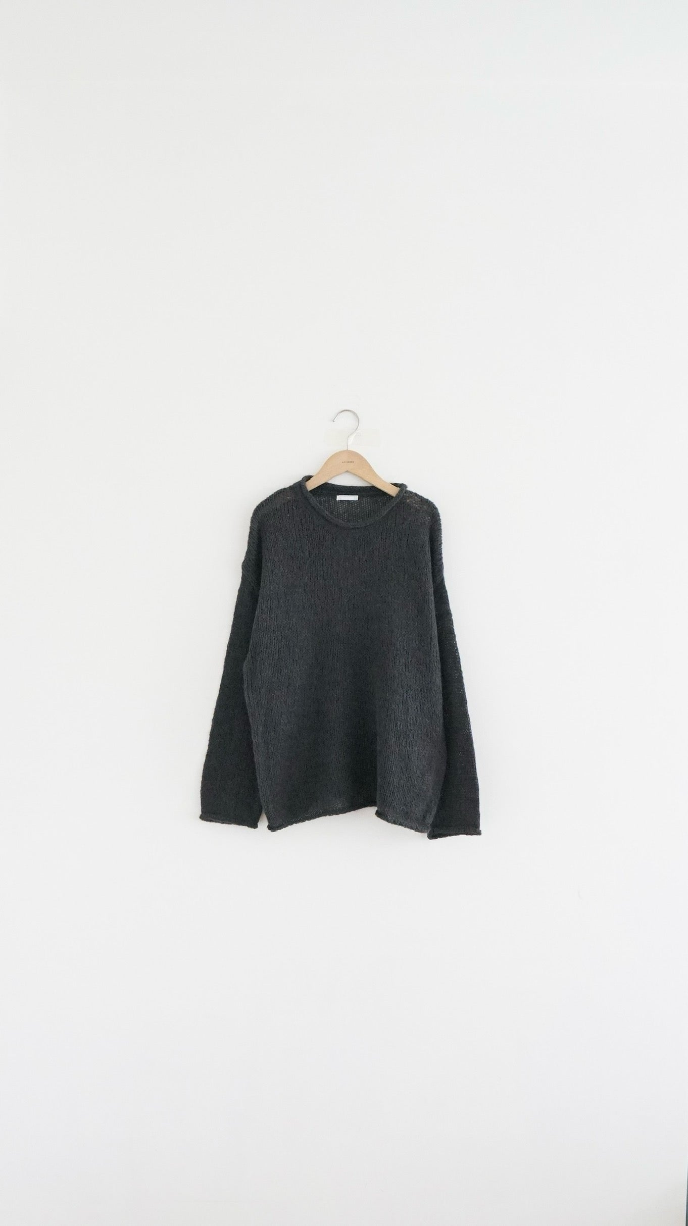 sheer edge knitwear in charcoal (pre-order)