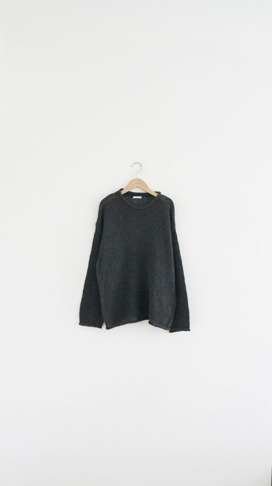 sheer edge knitwear in charcoal (pre-order)