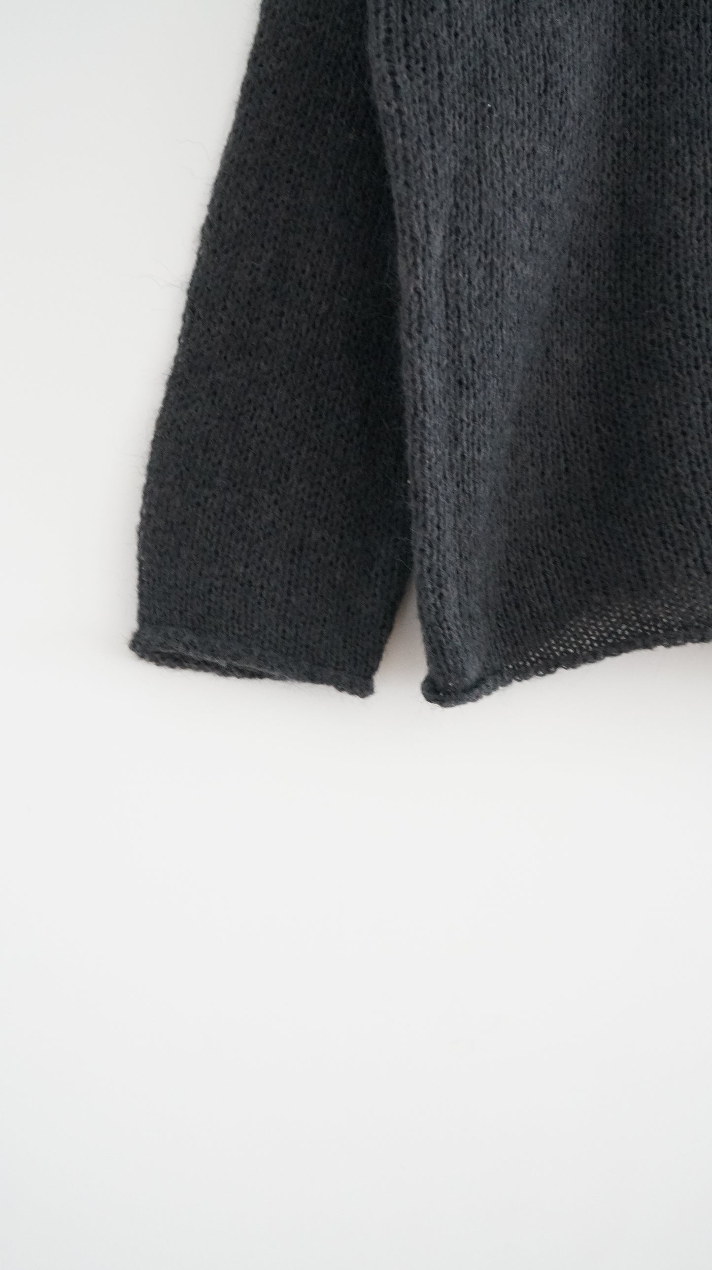 sheer edge knitwear in charcoal (pre-order)
