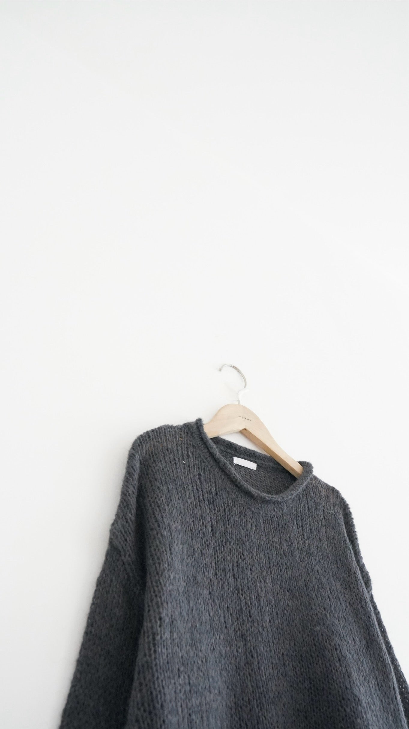 sheer edge knitwear in charcoal (pre-order)
