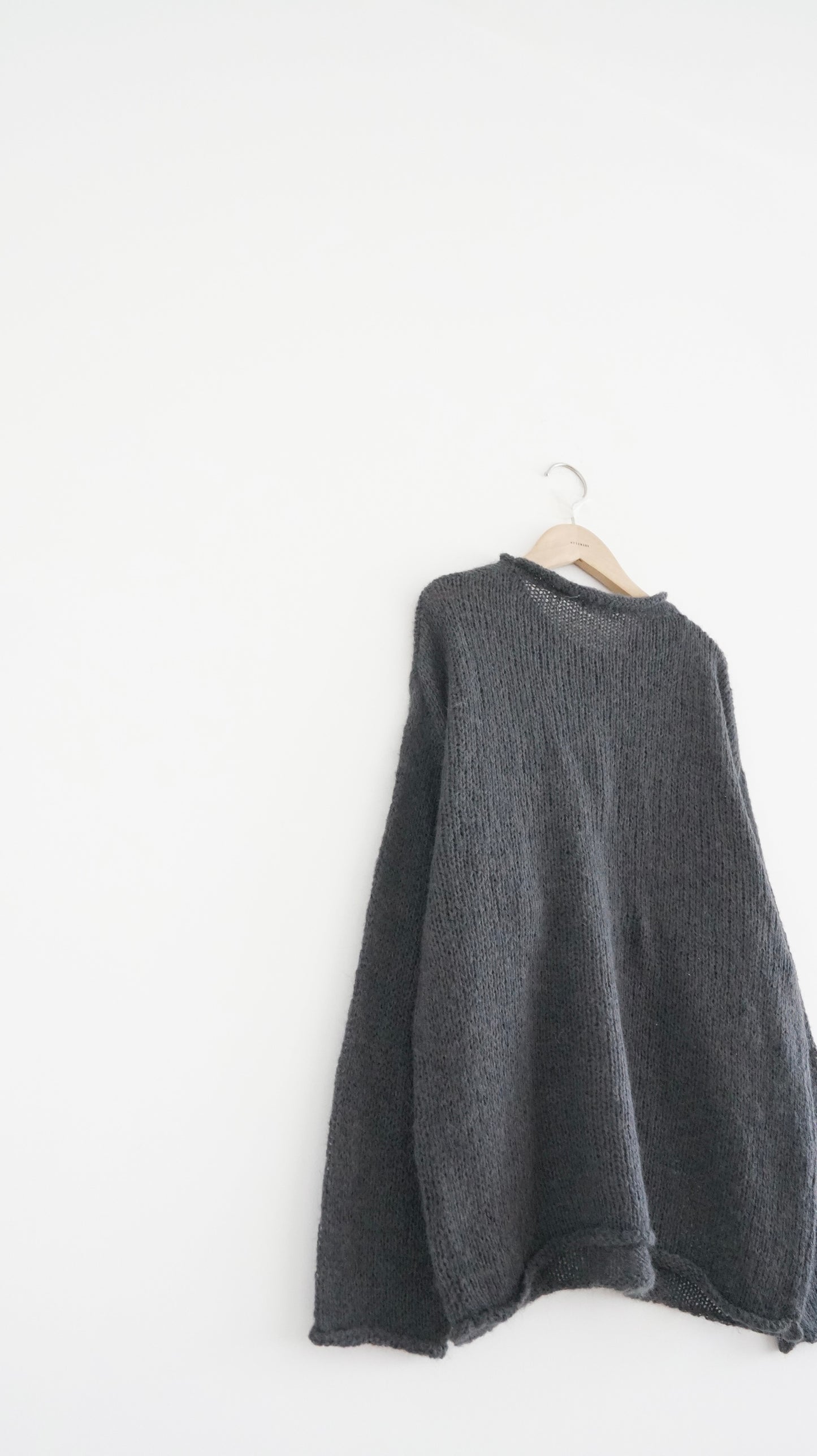 sheer edge knitwear in charcoal (pre-order)