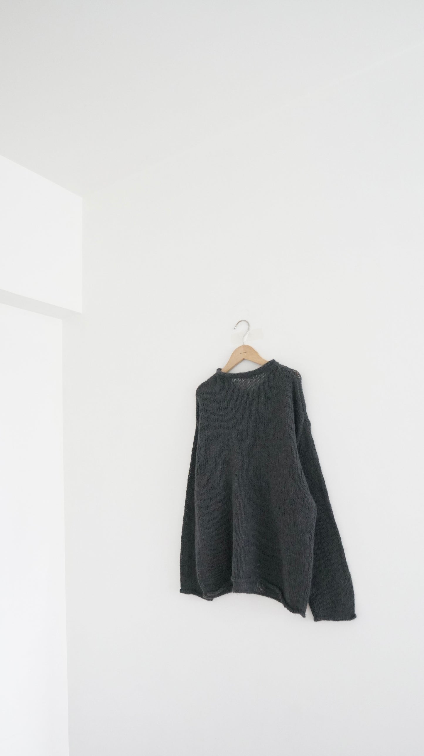 sheer edge knitwear in charcoal (pre-order)