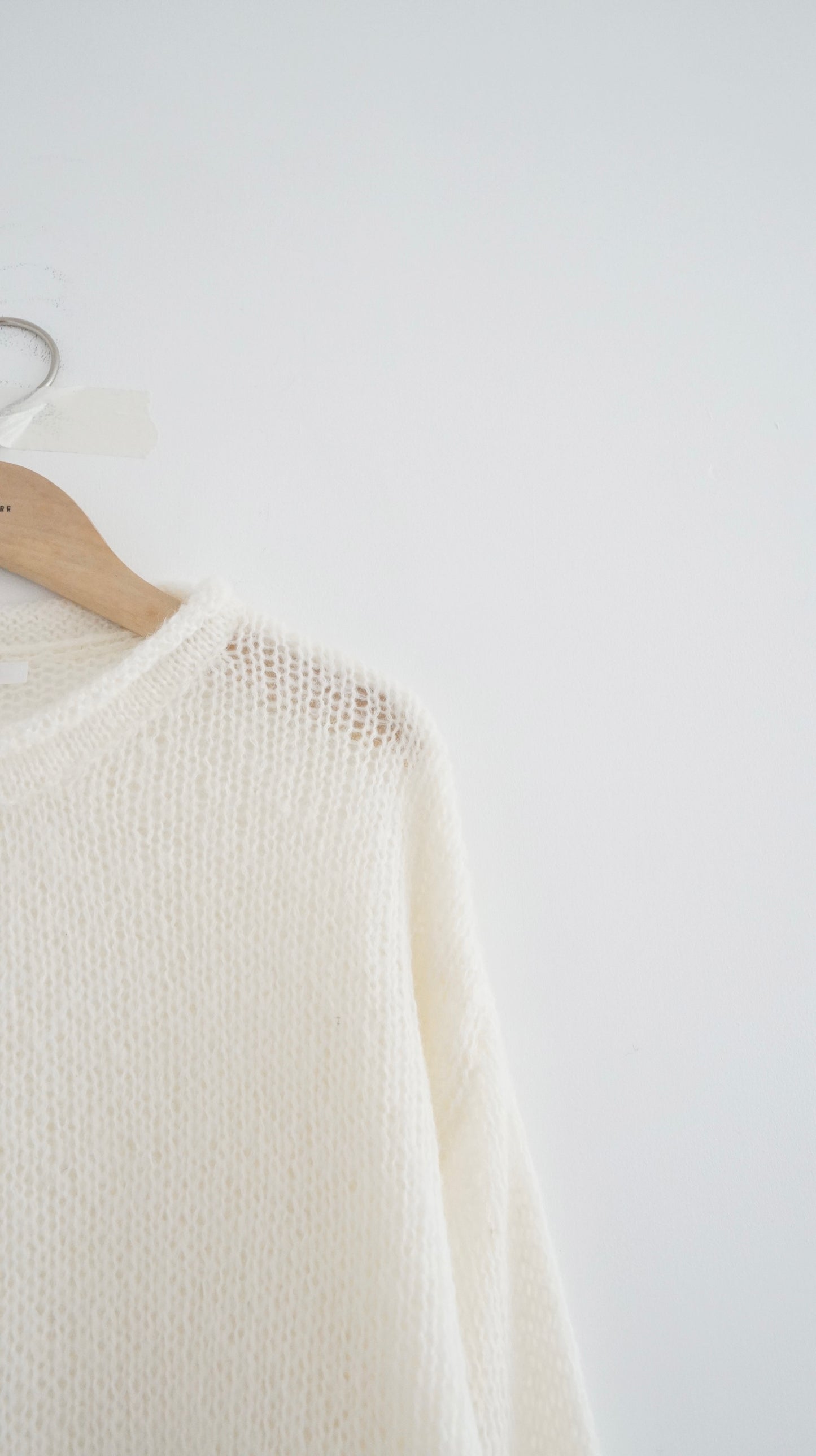 sheer edge knitwear in cream (pre-order)