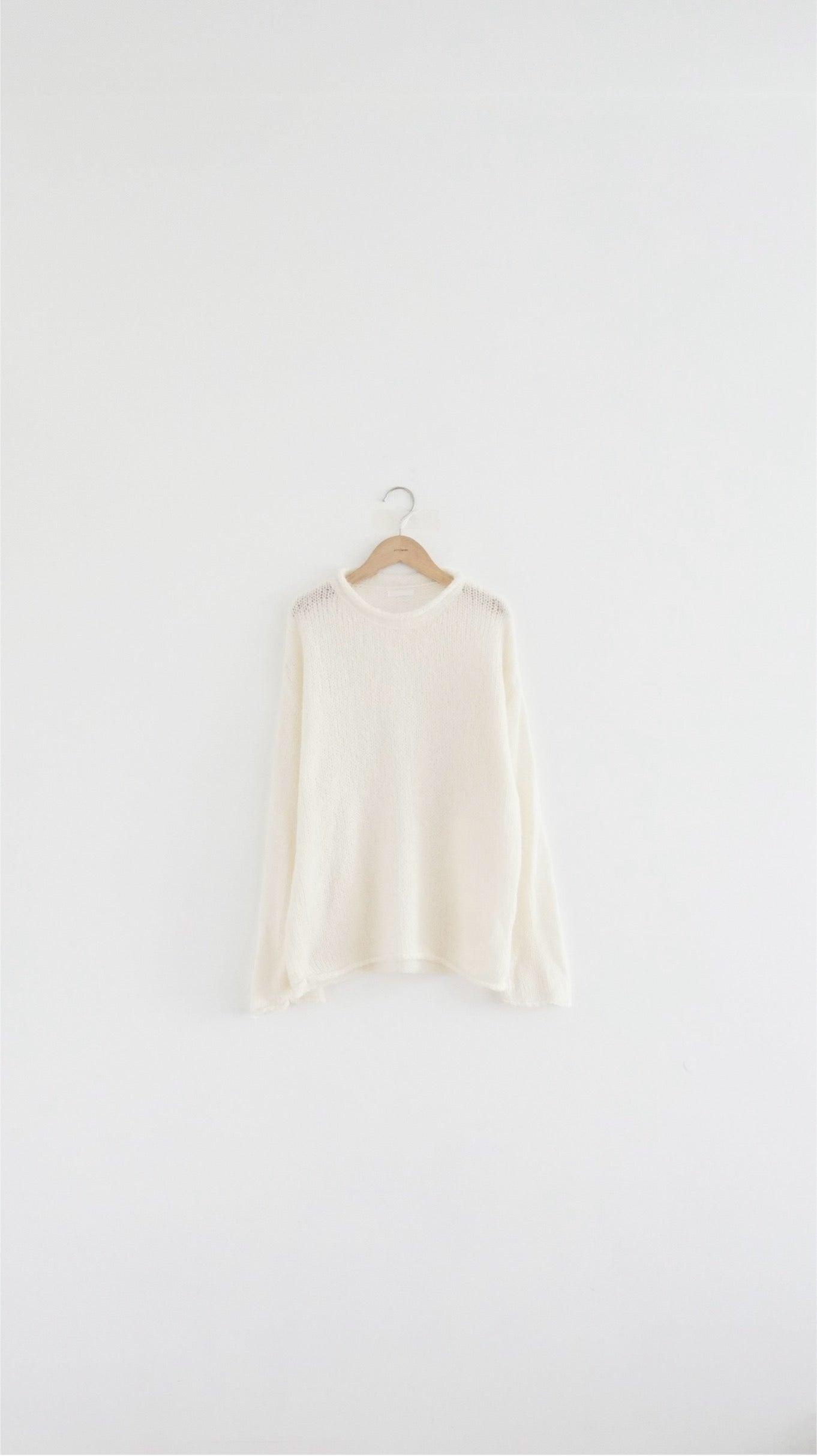 sheer edge knitwear in cream (pre-order)