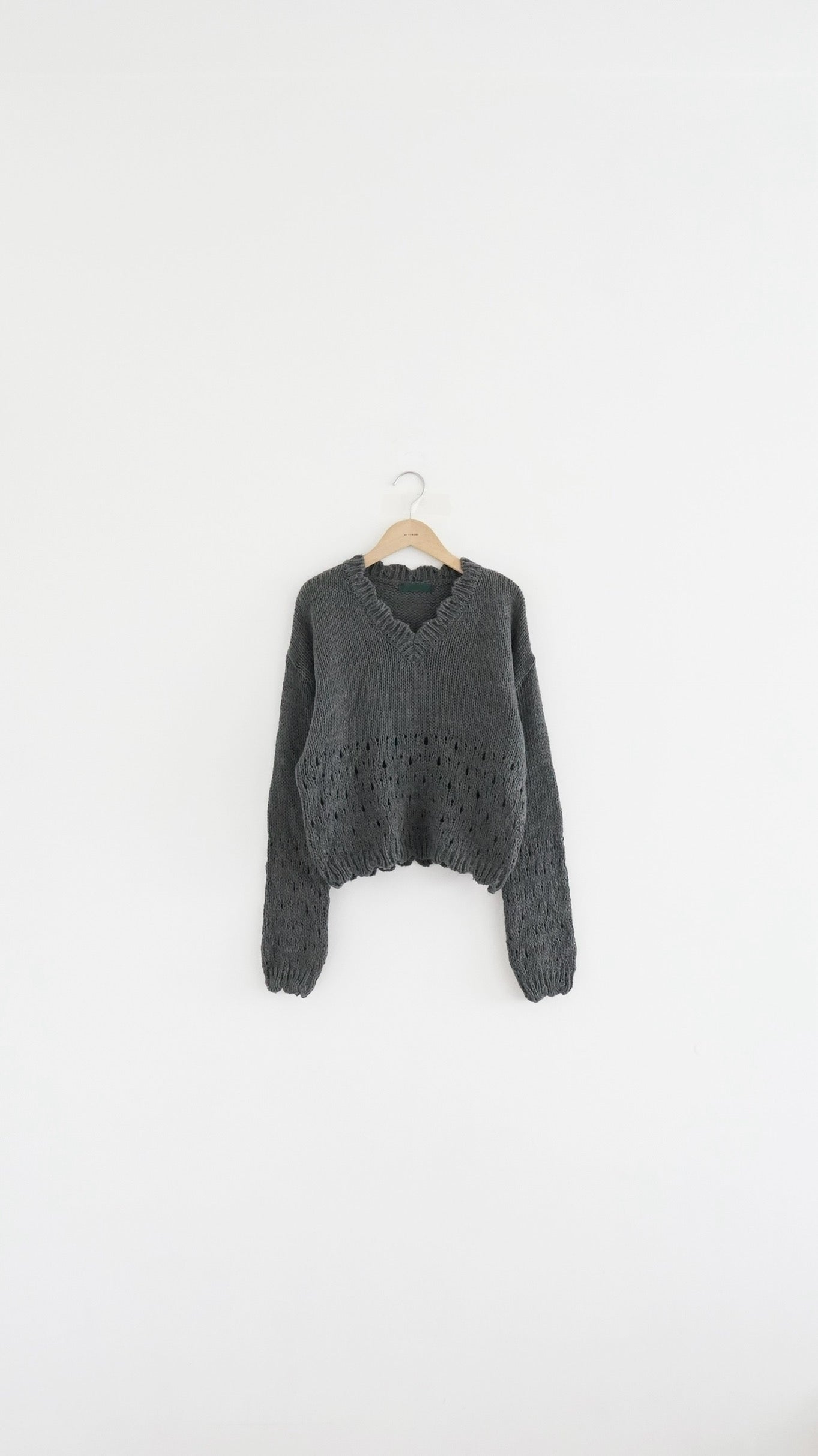 retro floral lace knit in charcoal (pre-order)