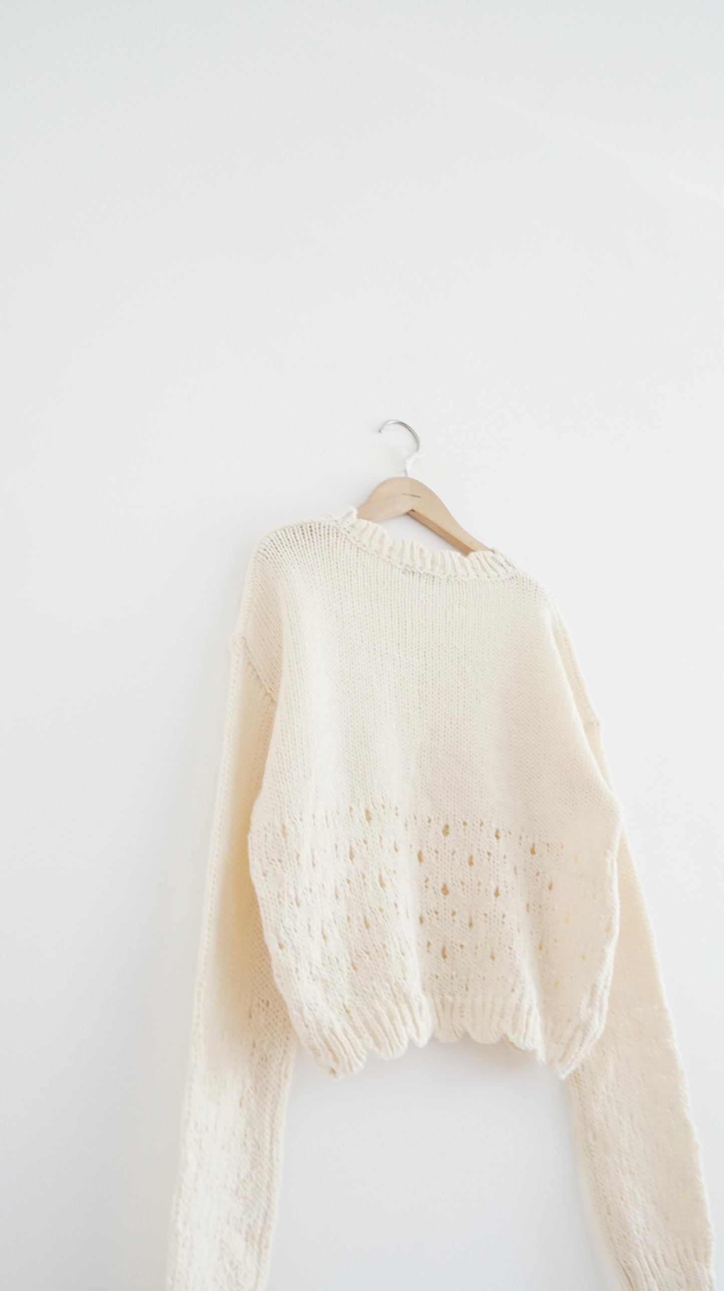 retro floral lace knit in cream (pre-order)