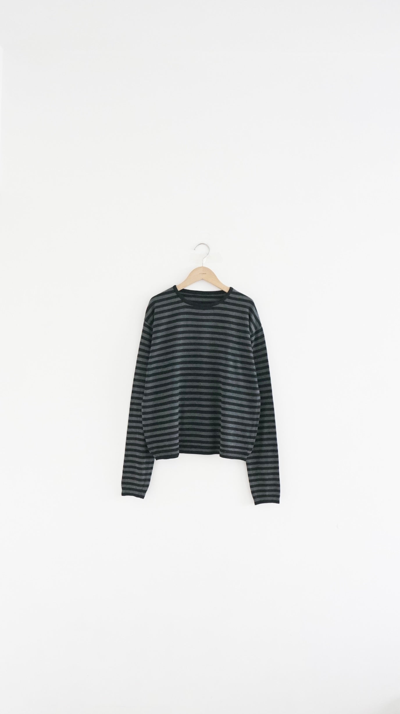 minimalist striped sweater in grey (pre-order)