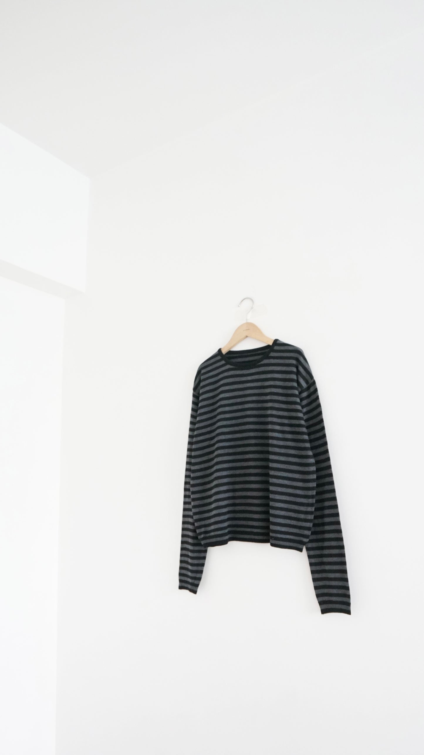minimalist striped sweater in grey (pre-order)