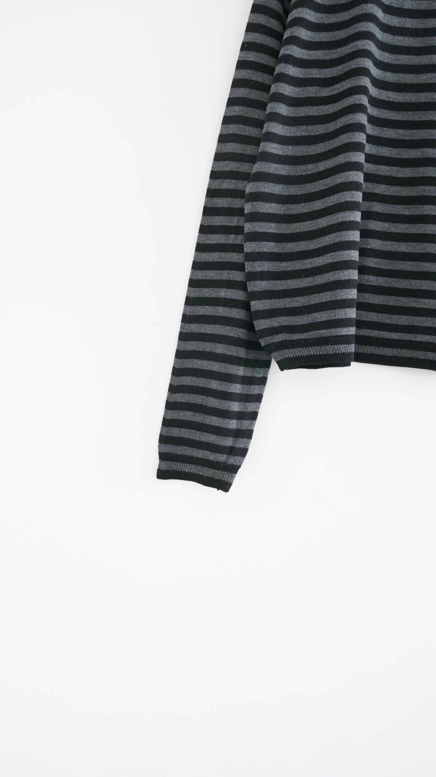 minimalist striped sweater in grey (pre-order)