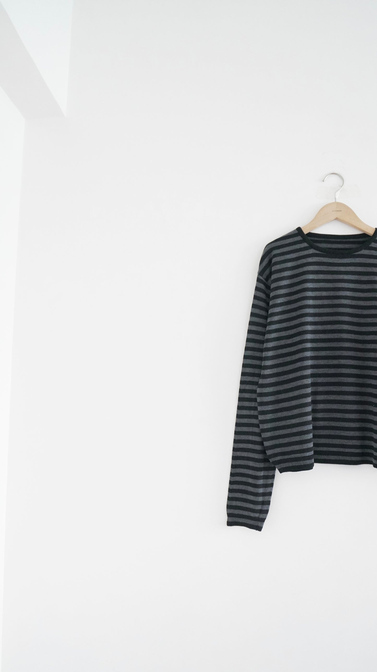 minimalist striped sweater in grey (pre-order)
