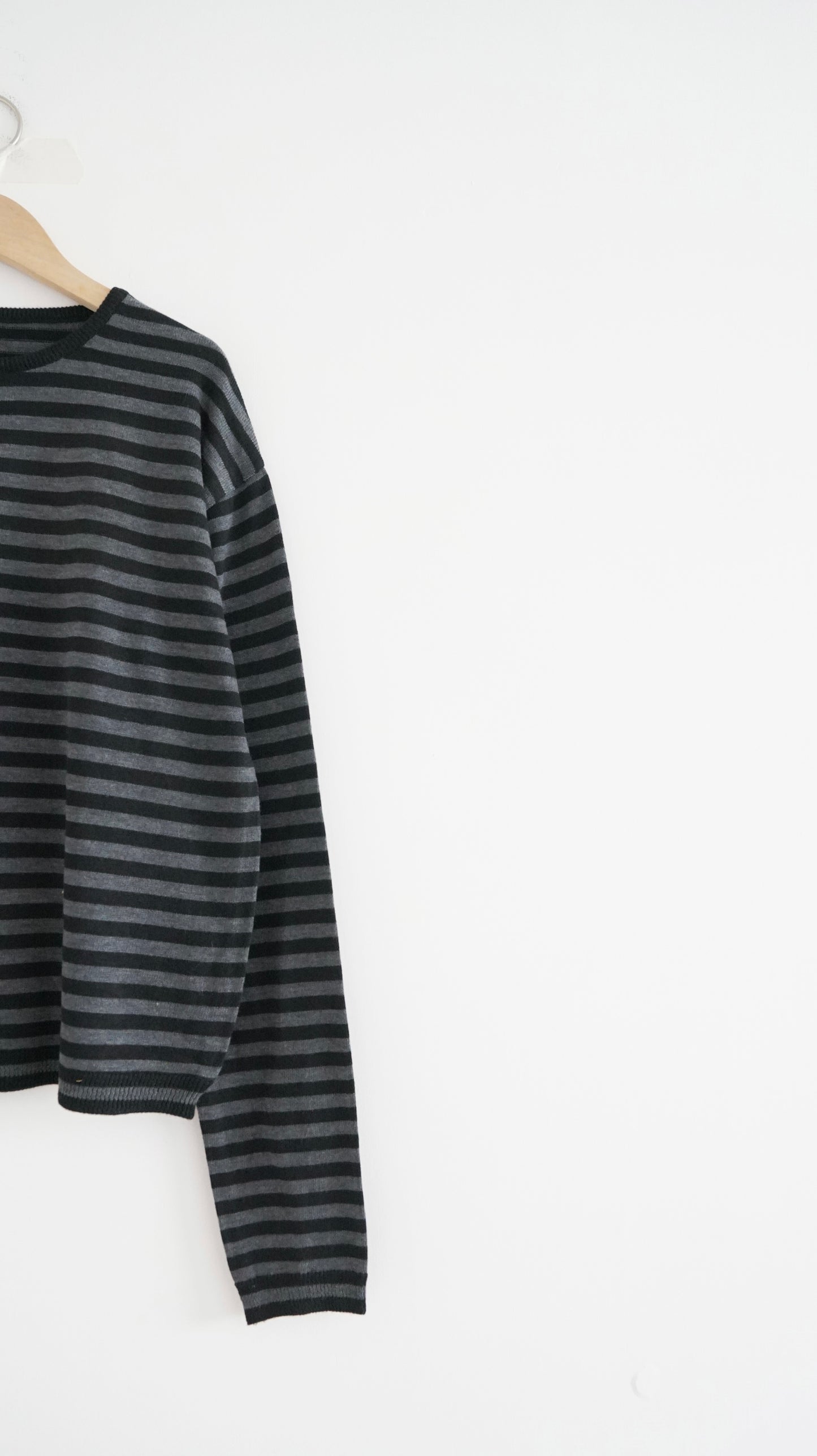 minimalist striped sweater in grey (pre-order)