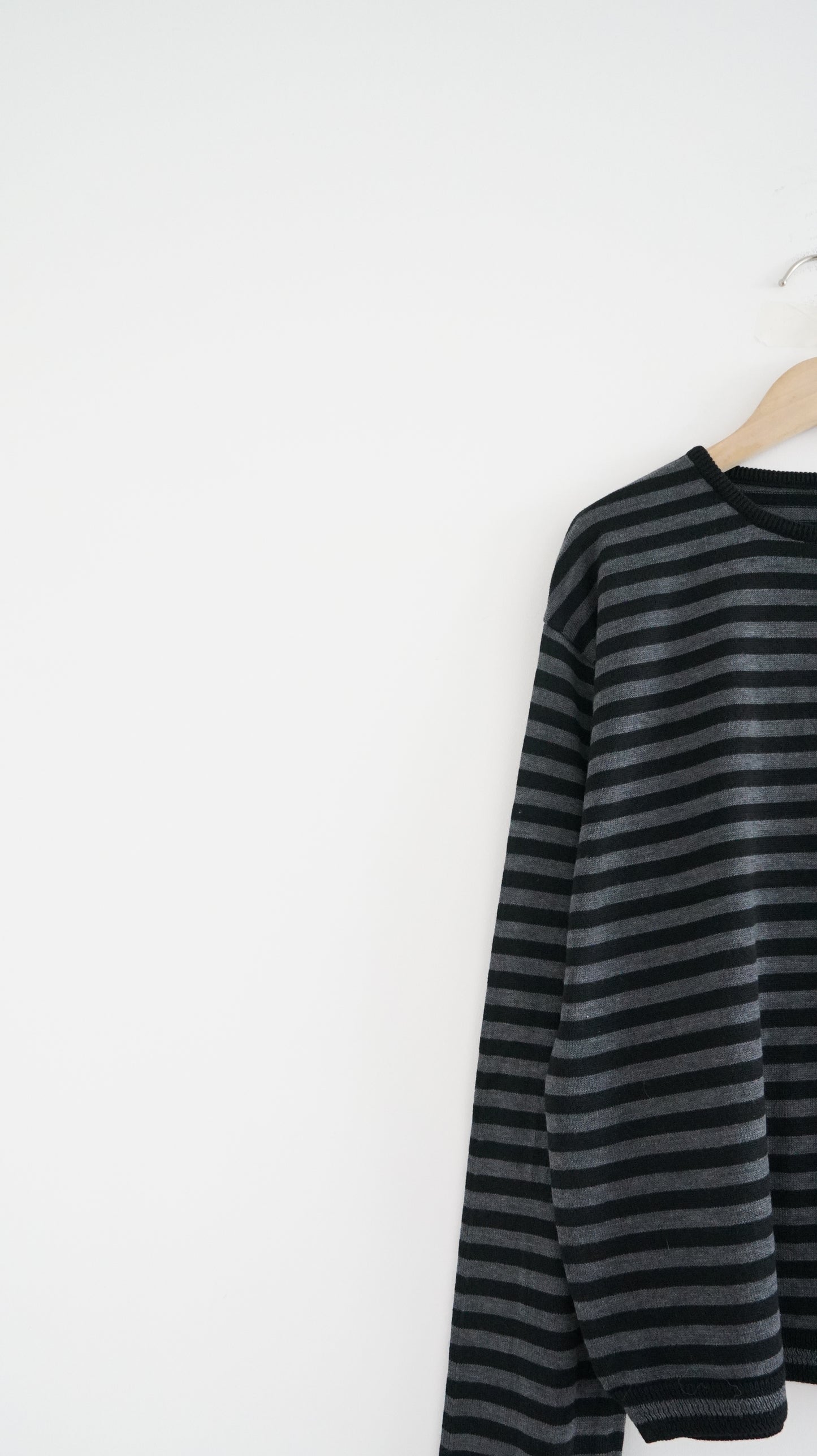 minimalist striped sweater in grey (pre-order)