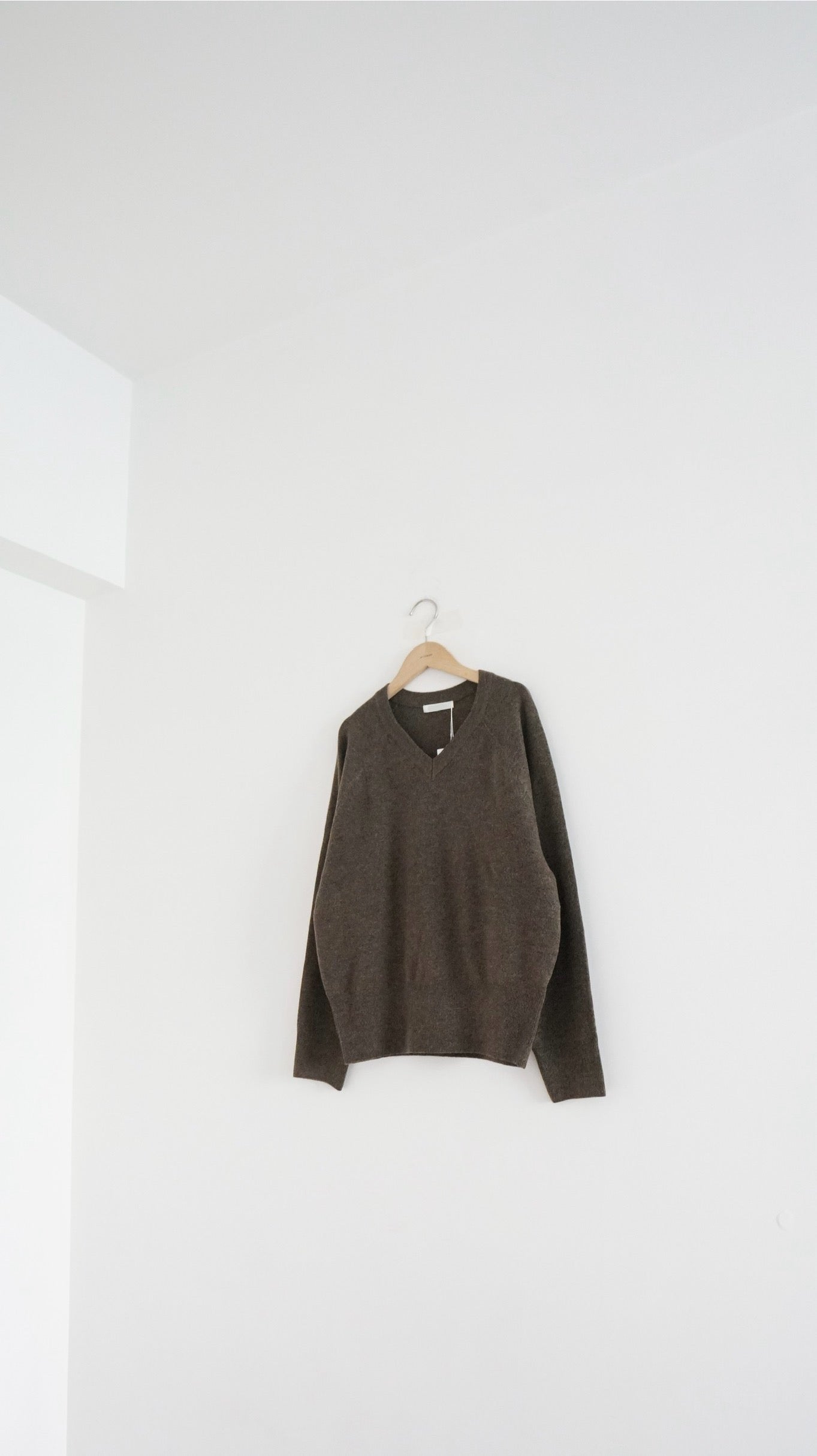 classic v-neck knit in brown (pre-order)
