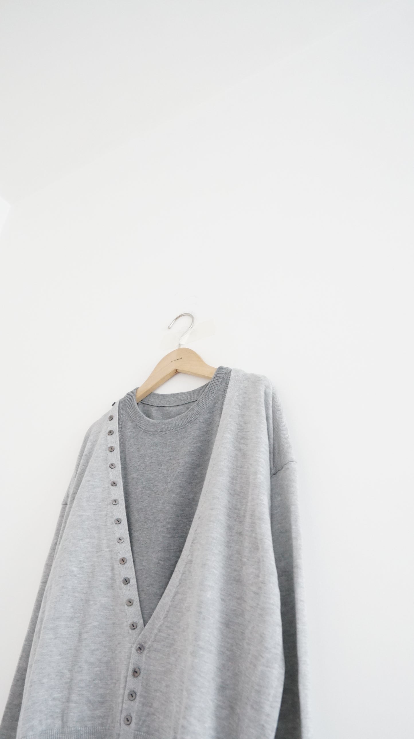 detail button cardigan in grey (pre-order)