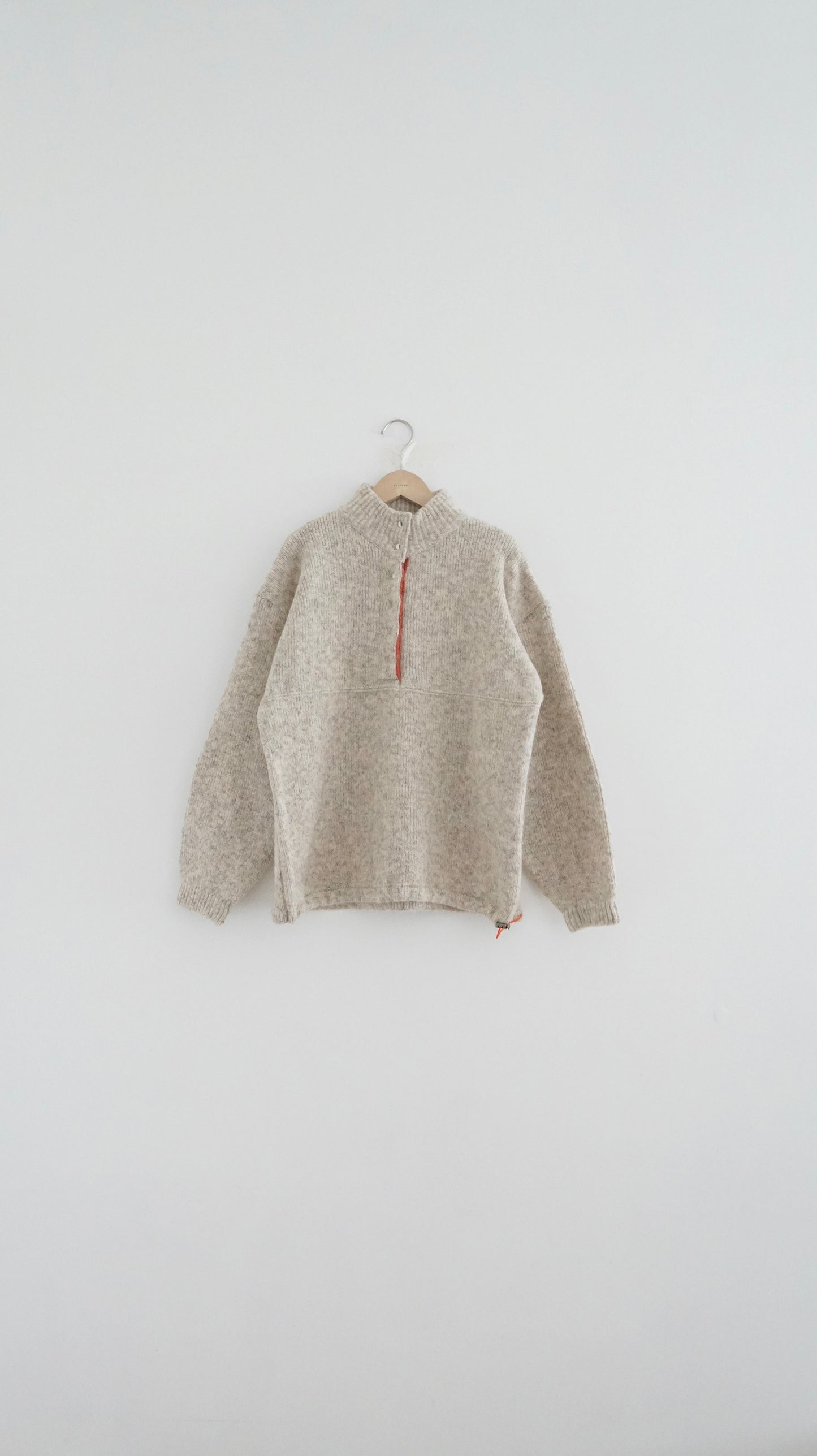 patchwork turtle-neck knitted sweater in oak (pre-order)