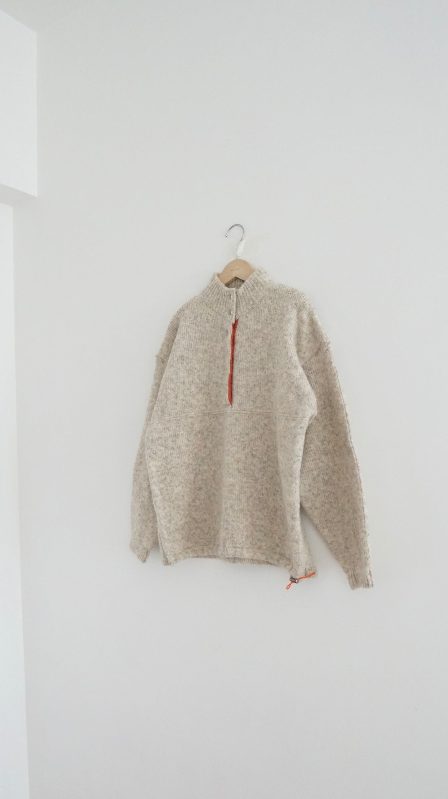 patchwork turtle-neck knitted sweater in oak (pre-order)