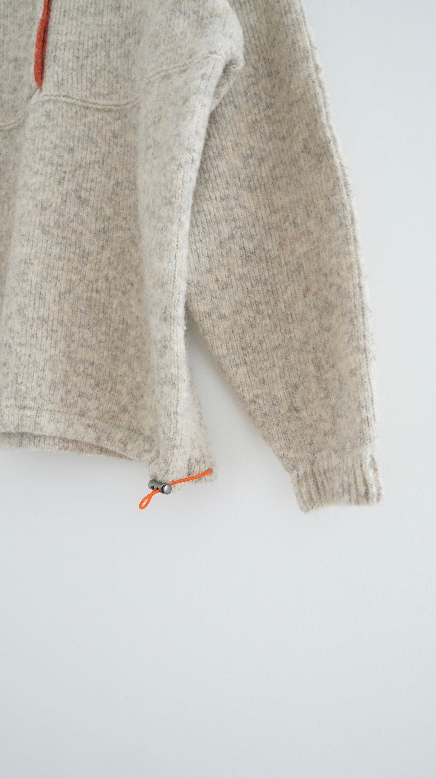 patchwork turtle-neck knitted sweater in oak (pre-order)