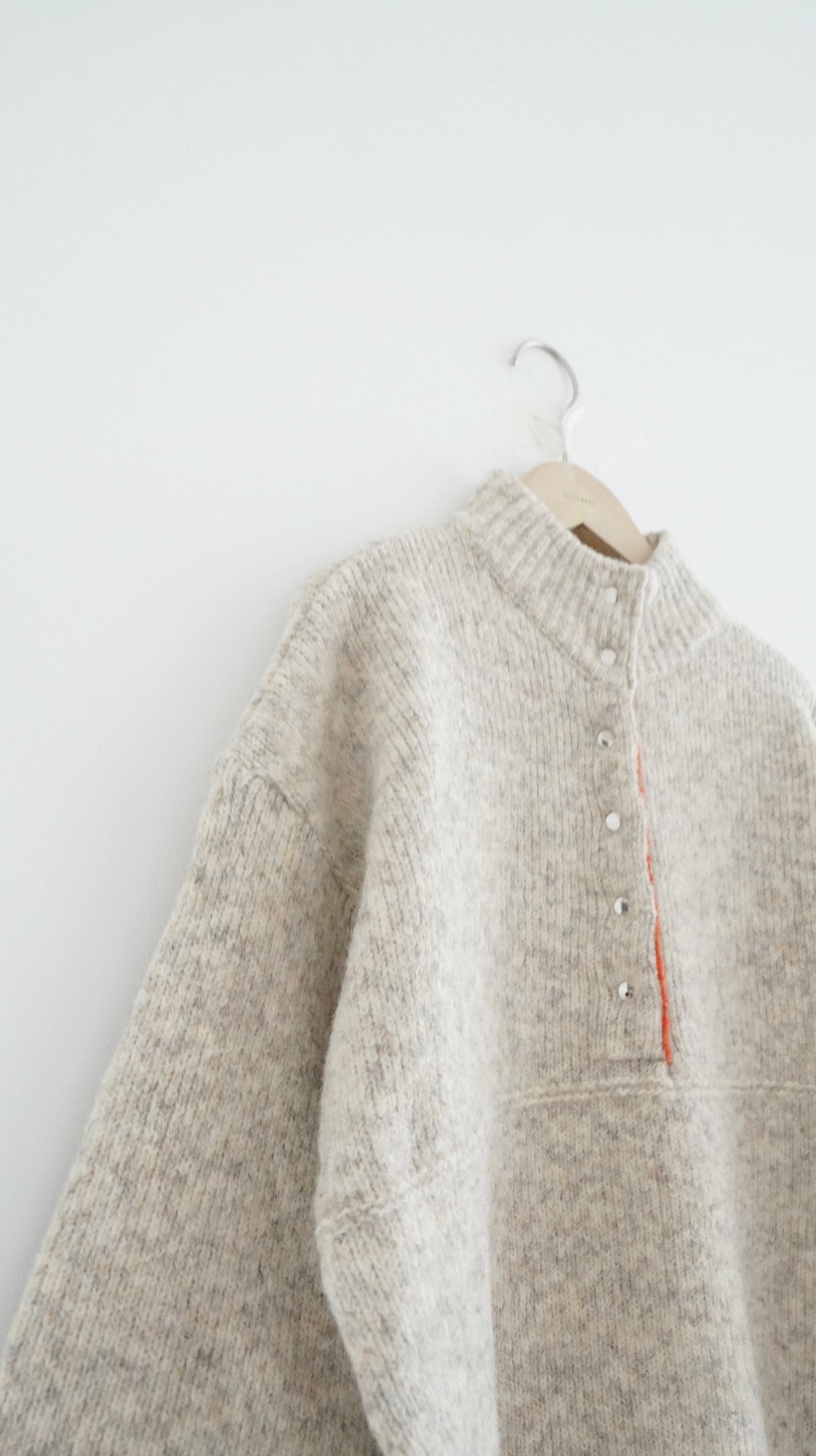 patchwork turtle-neck knitted sweater in oak (pre-order)