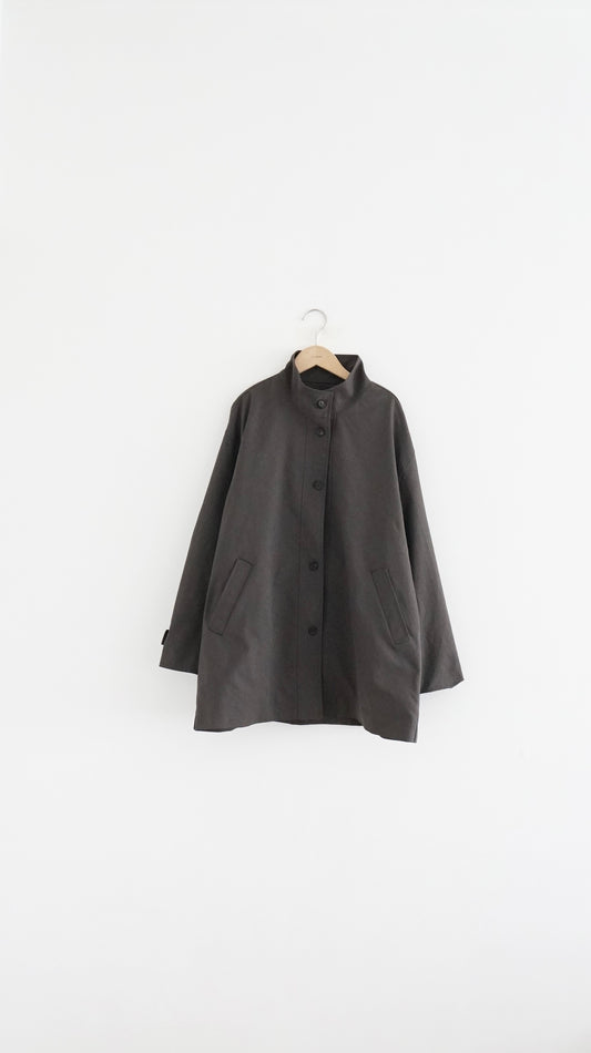 tailored collar coat in vandyke brown (pre-order)