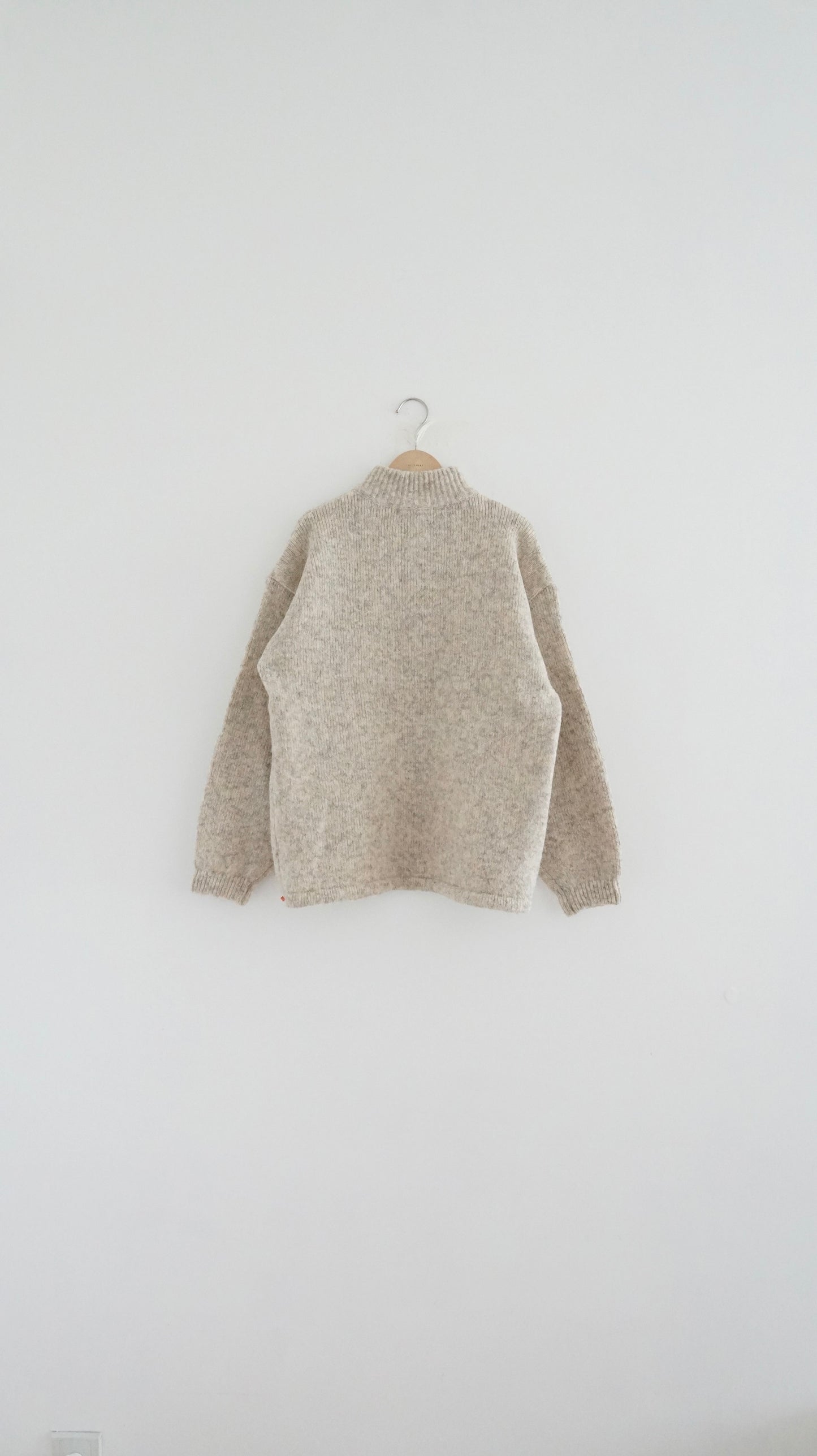 patchwork turtle-neck knitted sweater in oak (pre-order)