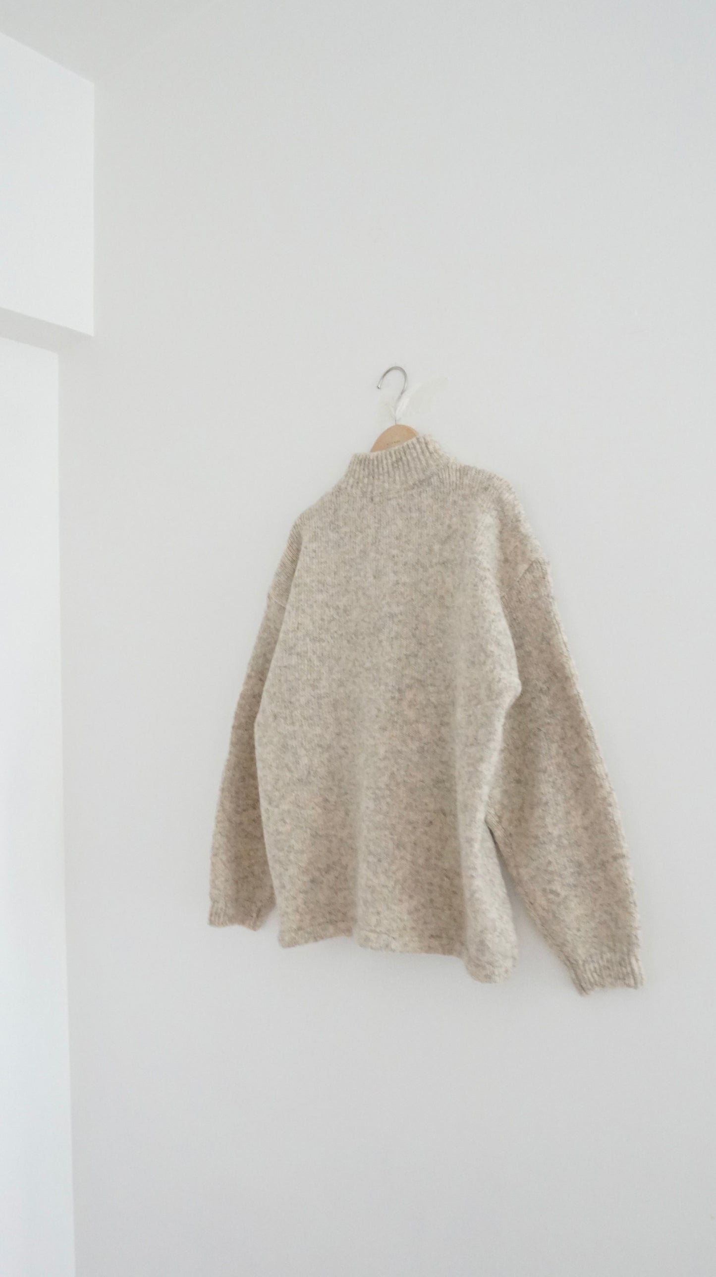 patchwork turtle-neck knitted sweater in oak (pre-order)