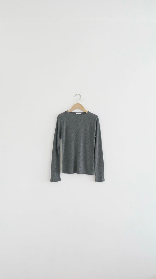 sheer silk top in grey (pre-order)